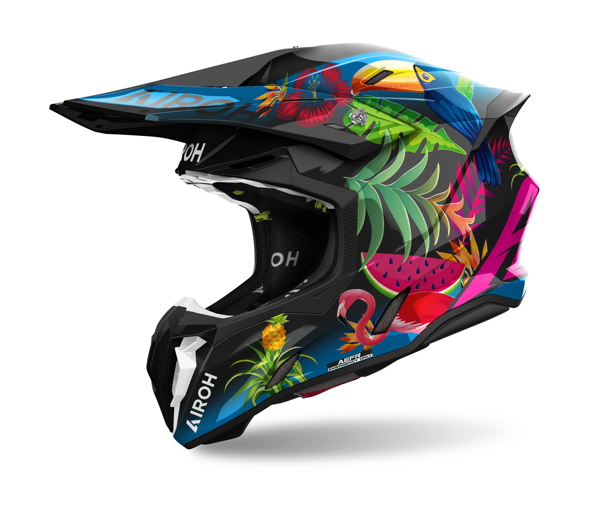 Airoh Motocross Helmet Twist 3 Amazonia - Gloss Multi