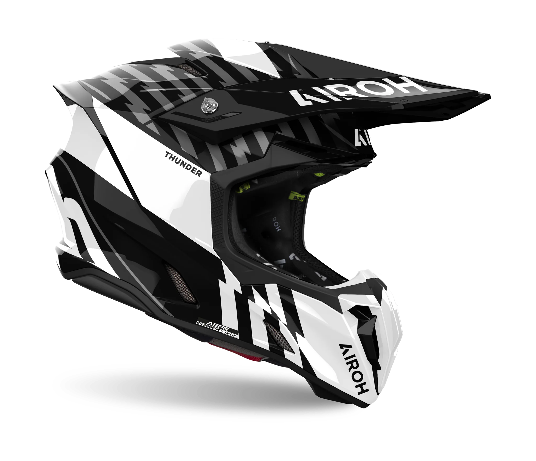 Airoh Motocross Helmet Twist 3 Thunder - Gloss Black / White