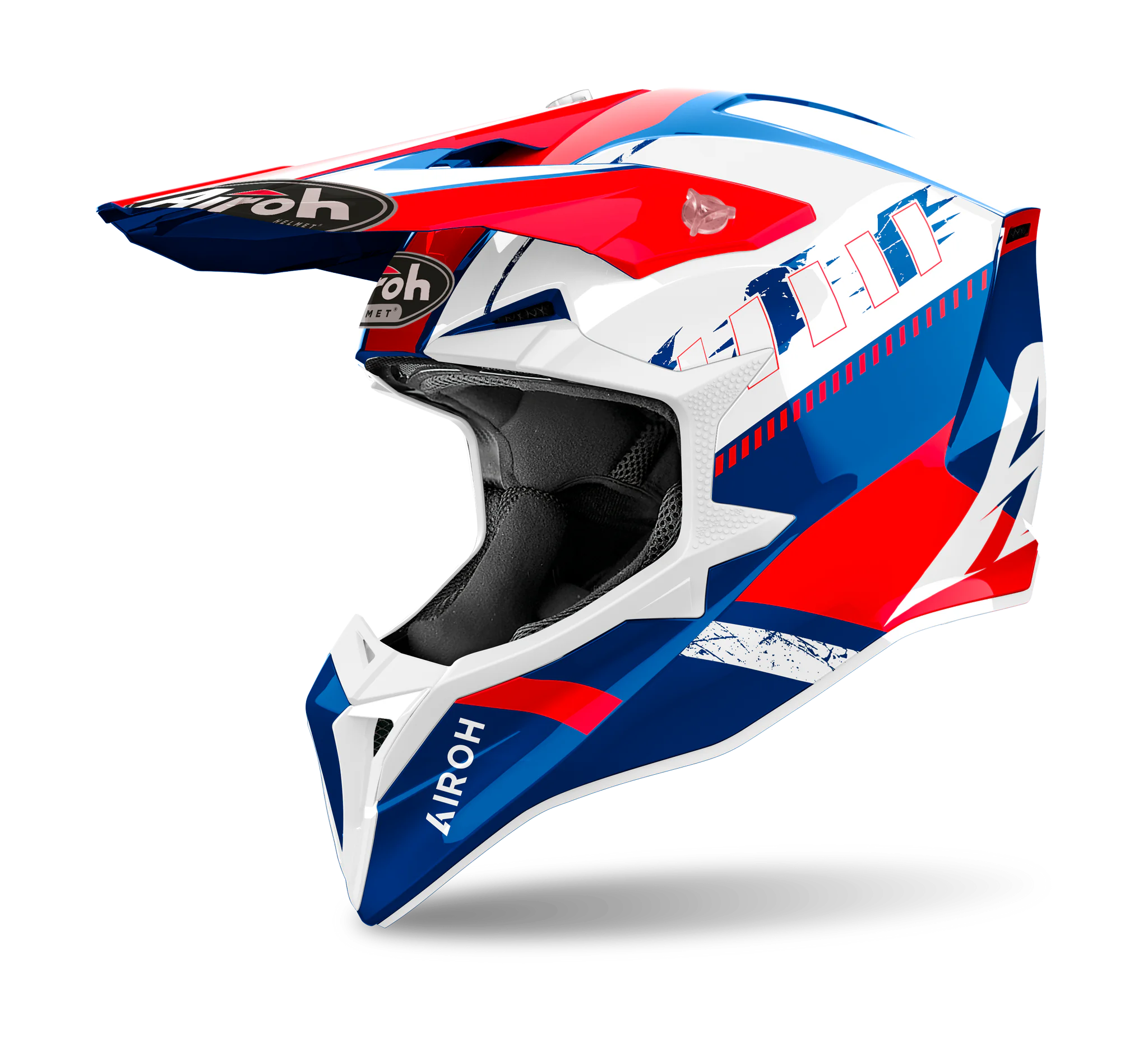 Airoh Motocross Helmet Wraap Feel - Gloss Blue / Red