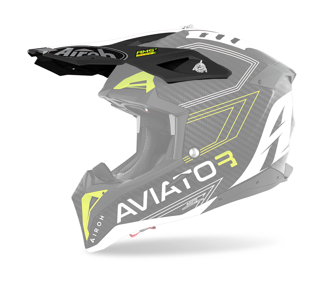 Airoh Helmet Visor Aviator 3 Primal - Matte Black / White / Fluo Yellow