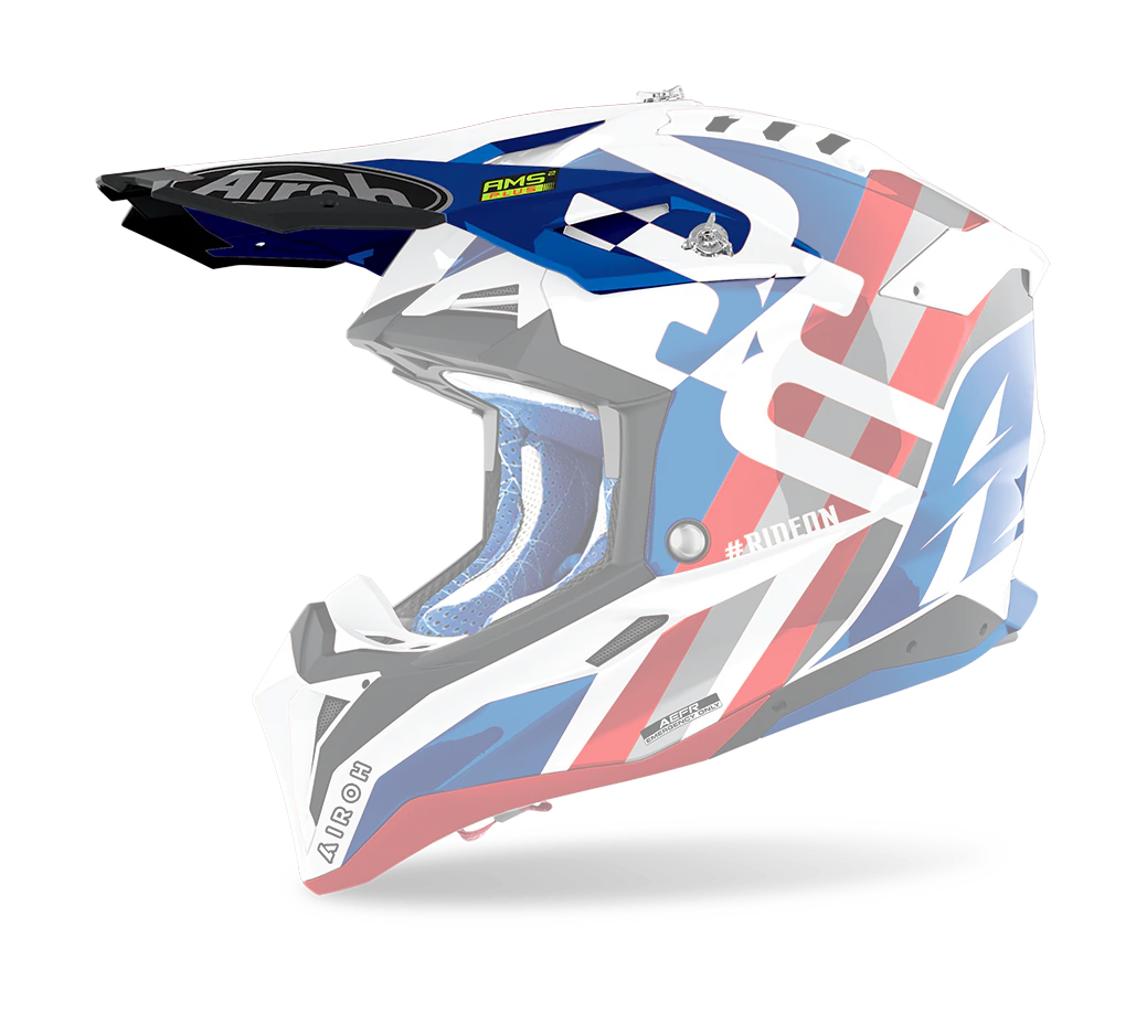Airoh Helmet Visor Aviator 3 Rainbow - Gloss Red / White / Blue