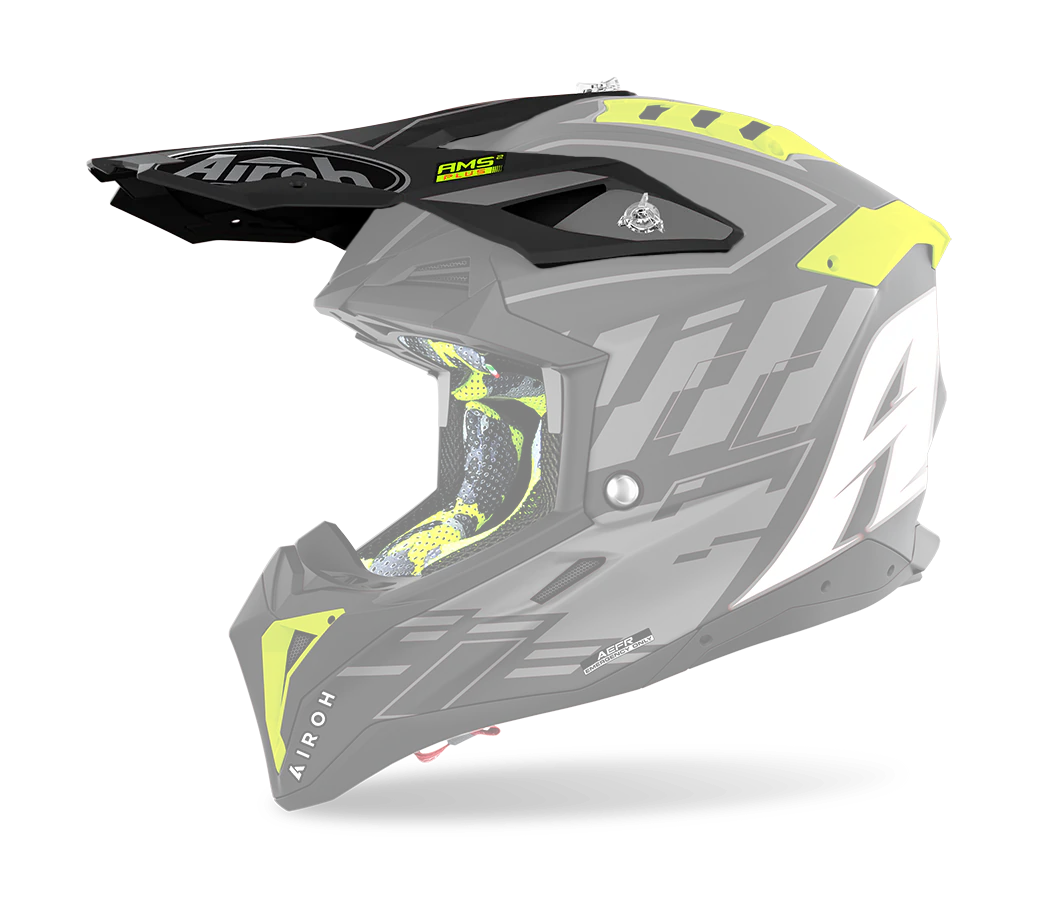 Airoh Helmet Visor Aviator 3 Rampage - Matte Black / Fluo Yellow
