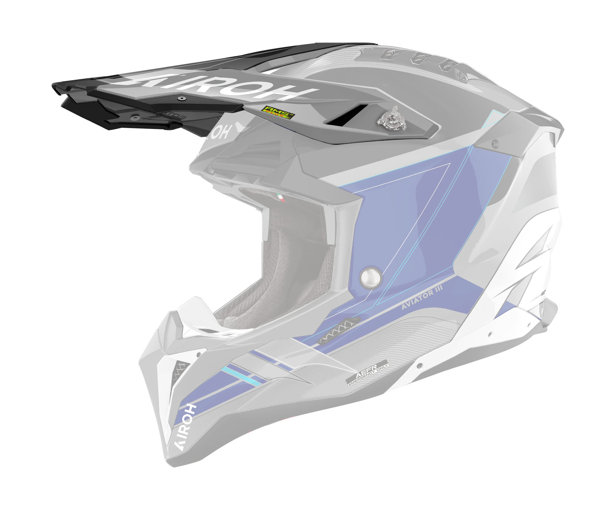 Airoh Helmet Visor Aviator 3 Saber - Gloss Blue