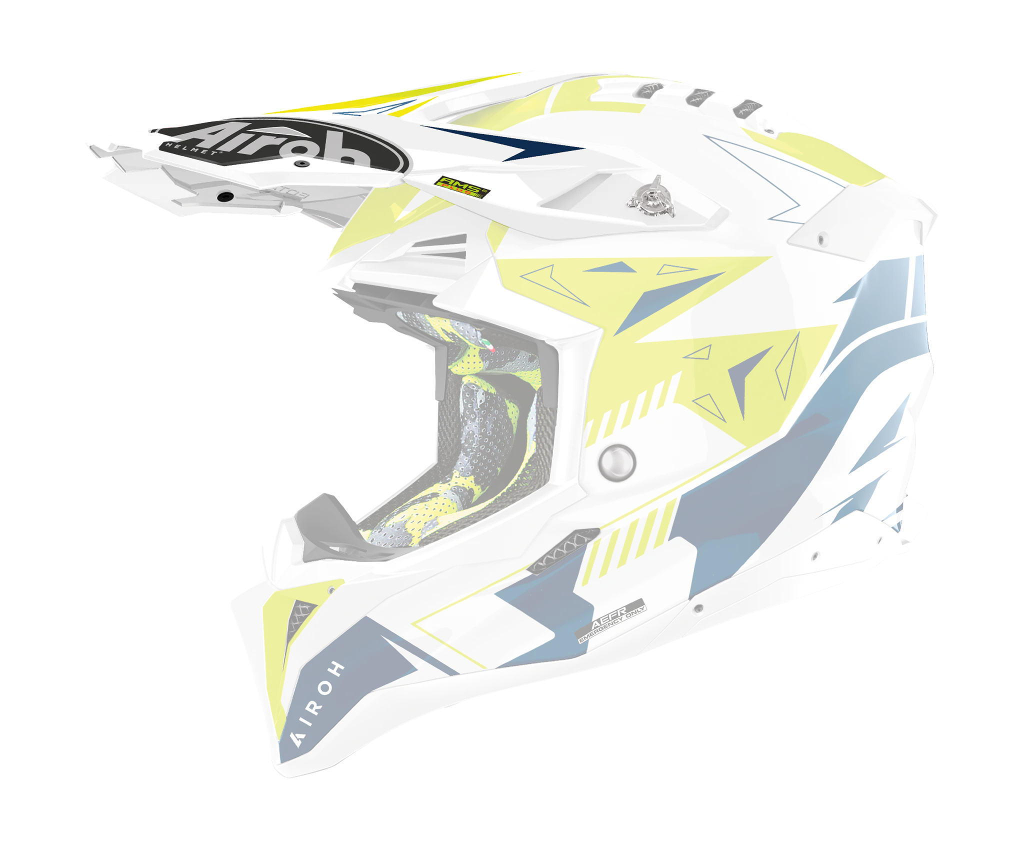 Airoh Helmet Visor Aviator 3 Spin - Gloss Yellow / Blue