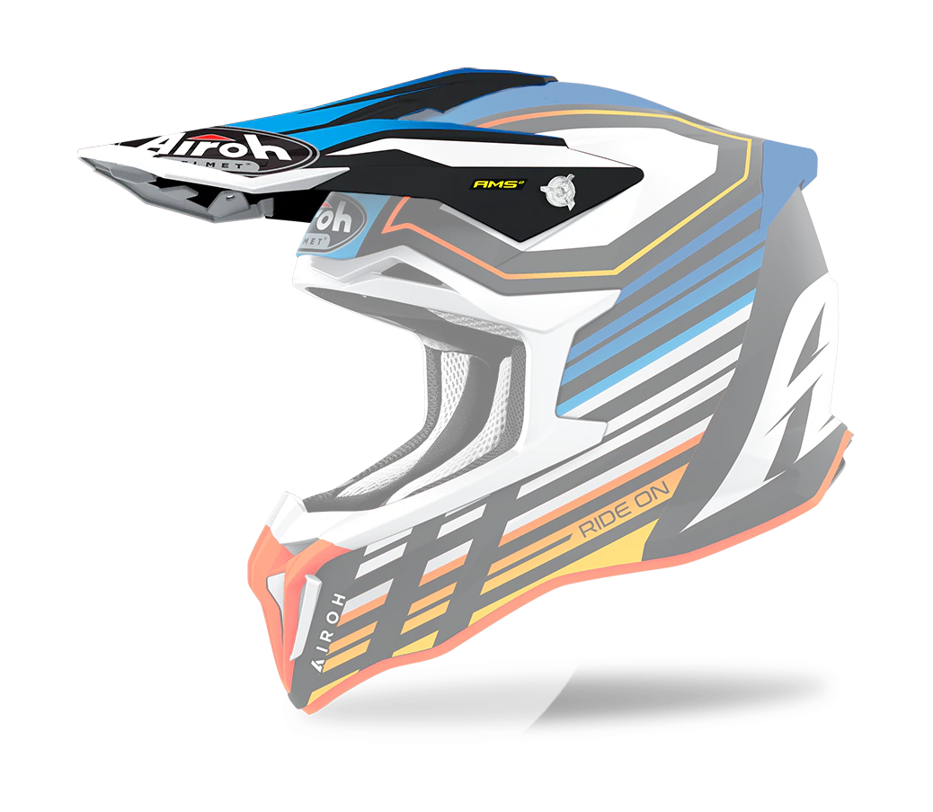 Airoh Helmet Visor Strycker Shaded - Matte Blue / White / Black