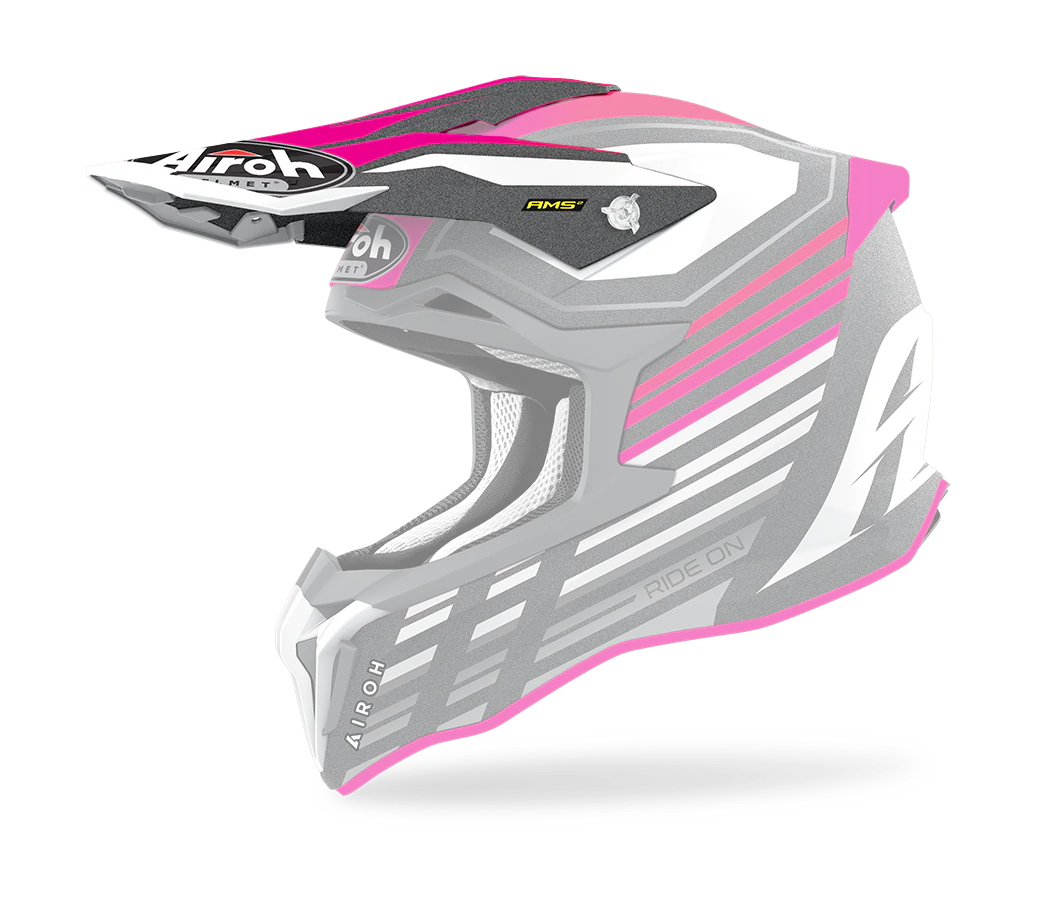 Airoh Helmet Visor Strycker Shaded - Matte Fluo Pink / Grey