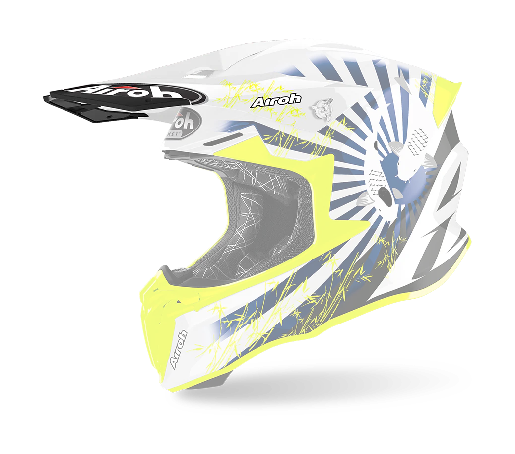 Airoh Helmet Visor Twist 2.0 Katana - Gloss Fluo Yellow / White