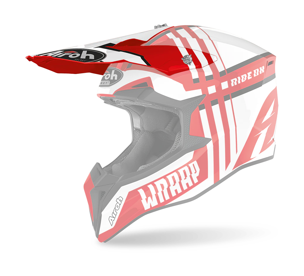 Airoh Helmet Visor Wraap Broken - Gloss Red / White