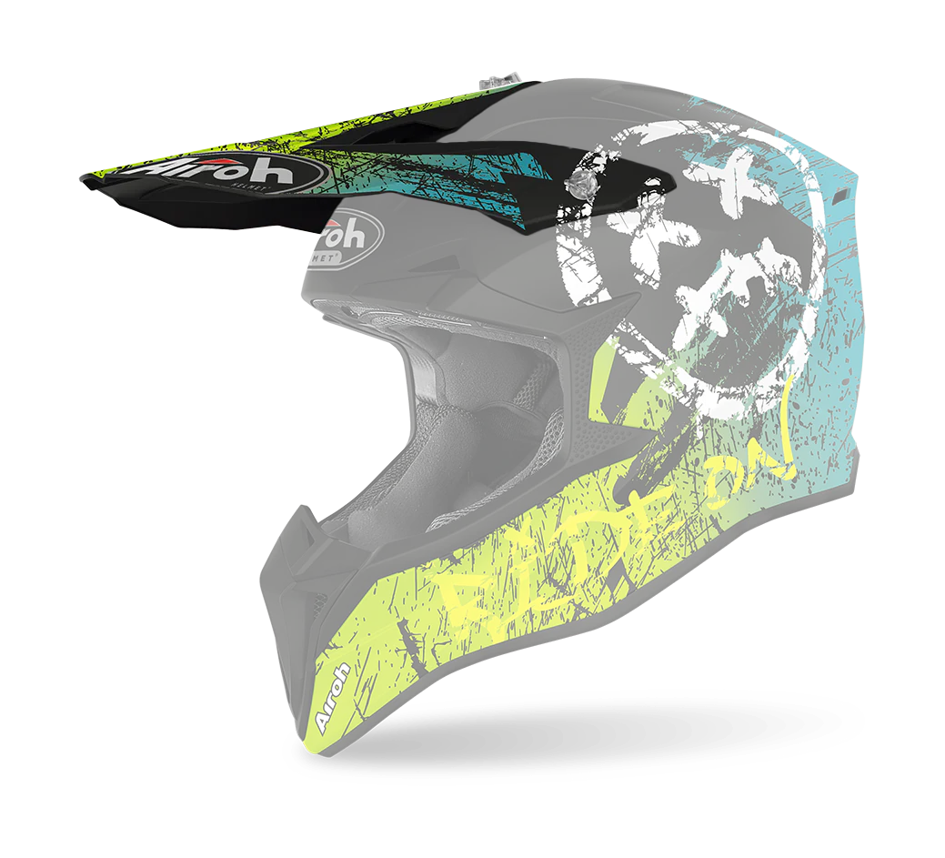 Airoh Helmet Visor Wraap Smile - Matte Fluo Yellow / Blue / Black