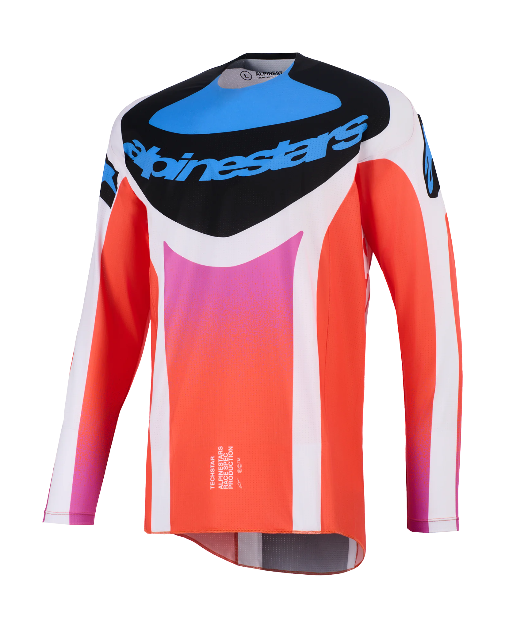 Alpinestars Motocross Jersey 2026 Techstar Knif - Light Grey / Fluo Orange / Black