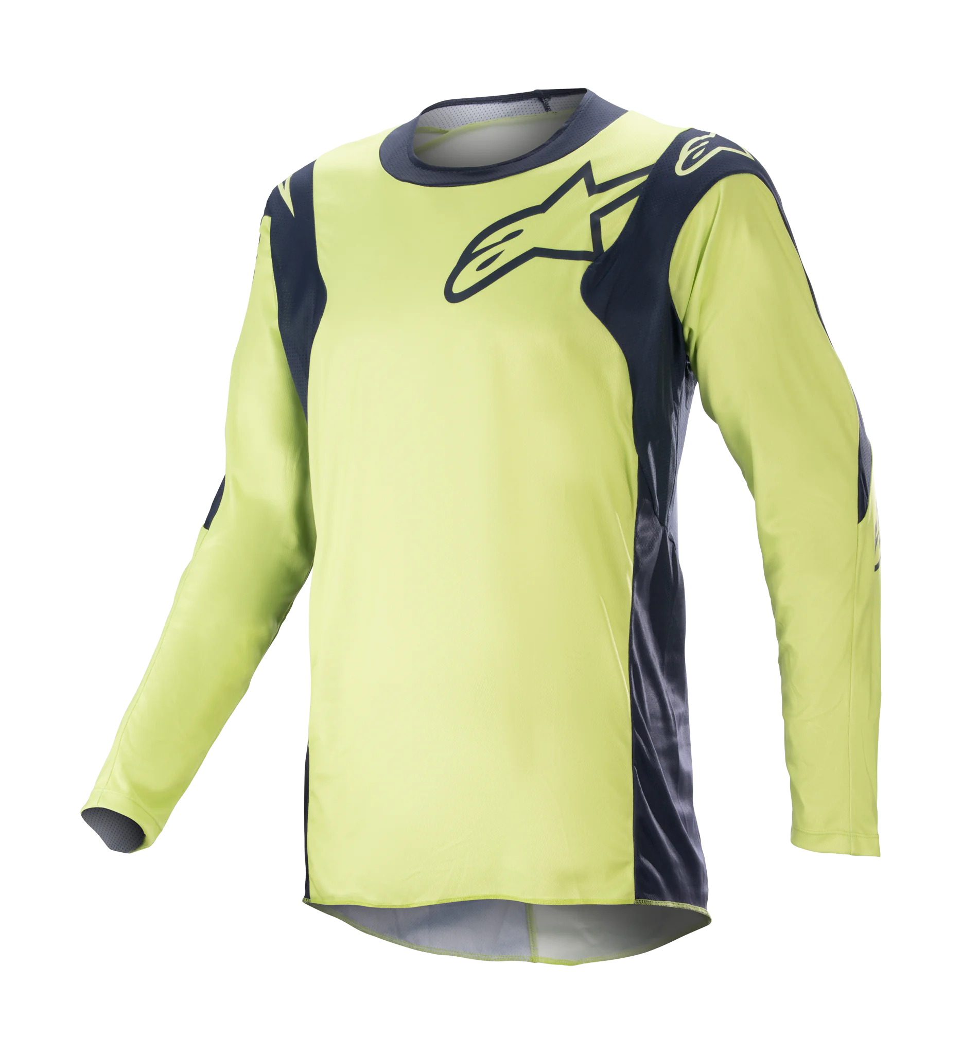 Alpinestars Motocross Jersey Racer Hoen - Night Navy / Fluo Green