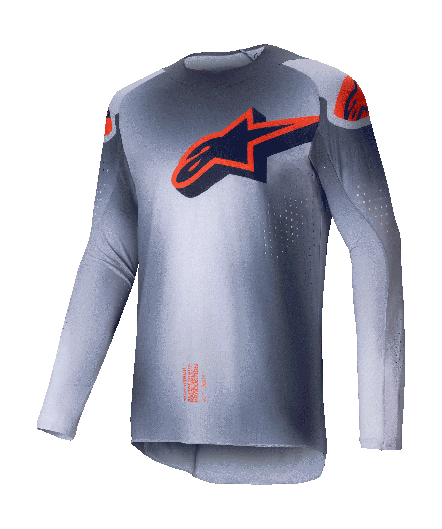 Alpinestars Motocross Jersey Supertech Lipan - Grey / Fluo Orange