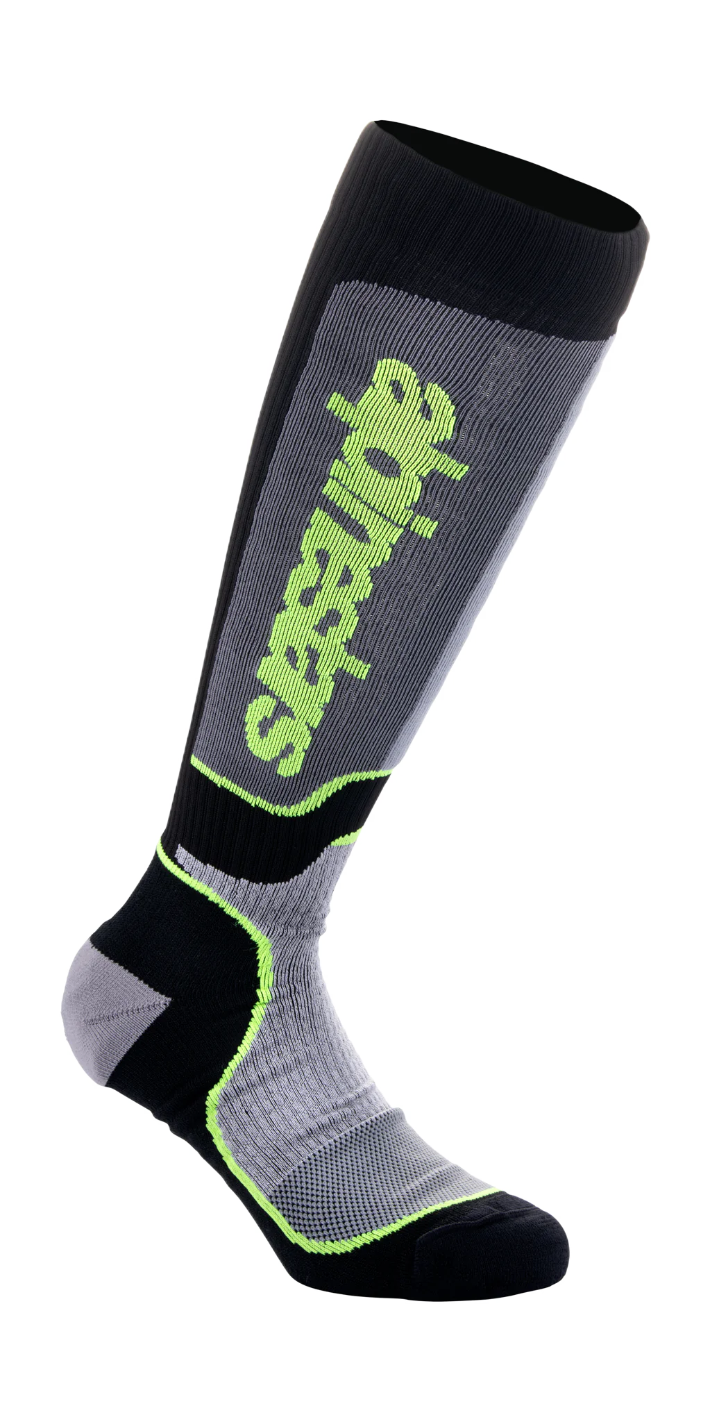 Alpinestars Motocross Socks MX PLUS - Black / Grey / Fluo Yellow