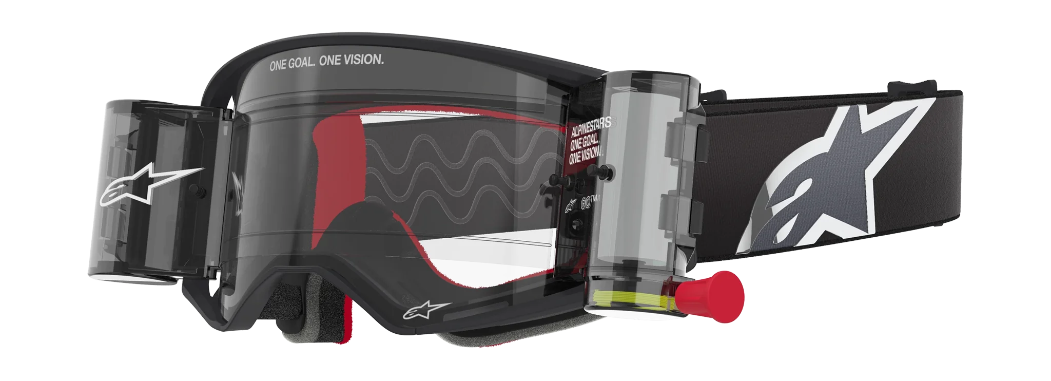 Alpinestars Motocross Goggle Roll-Off Supertech Corp - Black / Grey - Clear