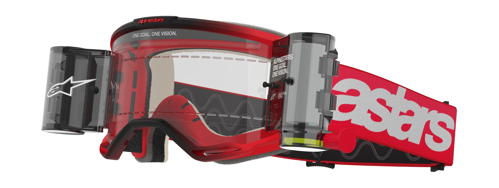 Alpinestars Motocross Goggle Roll-Off Vision 5 Blaze - Red - Clear