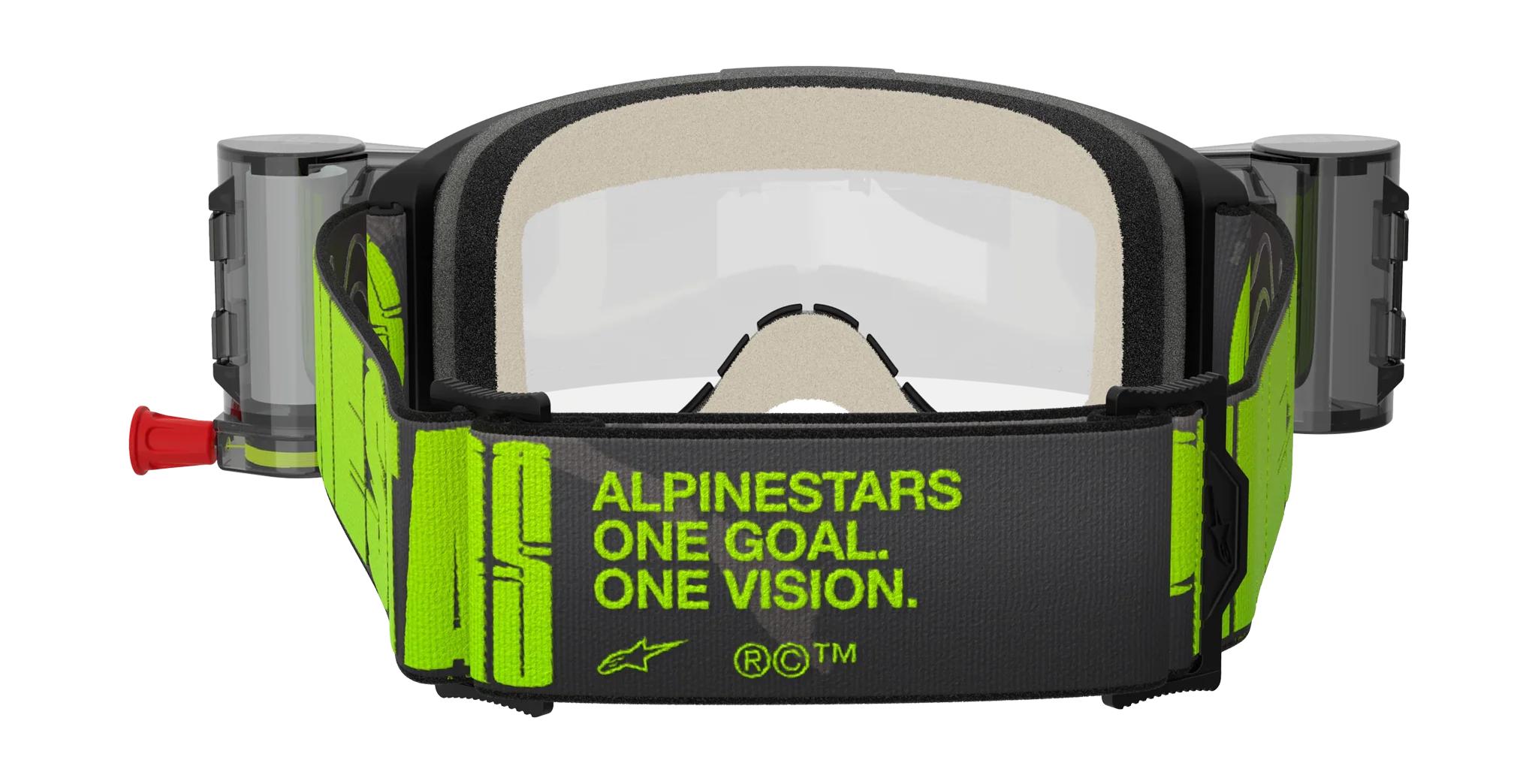 Alpinestars Motocross Goggle Roll-Off Vision 5 Hollow - Charcoal / Fluo Yellow - Clear