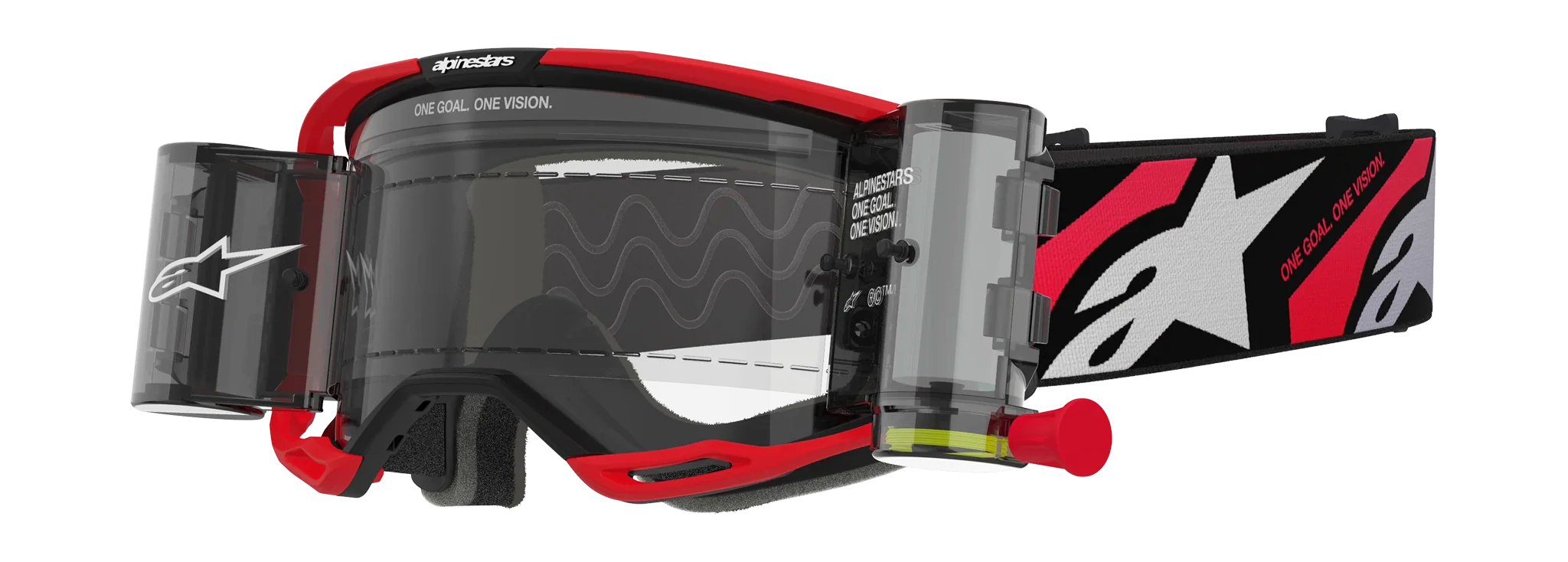 Alpinestars Motocross Goggle Roll-Off Vision 8 Luar - Red / Black - Clear