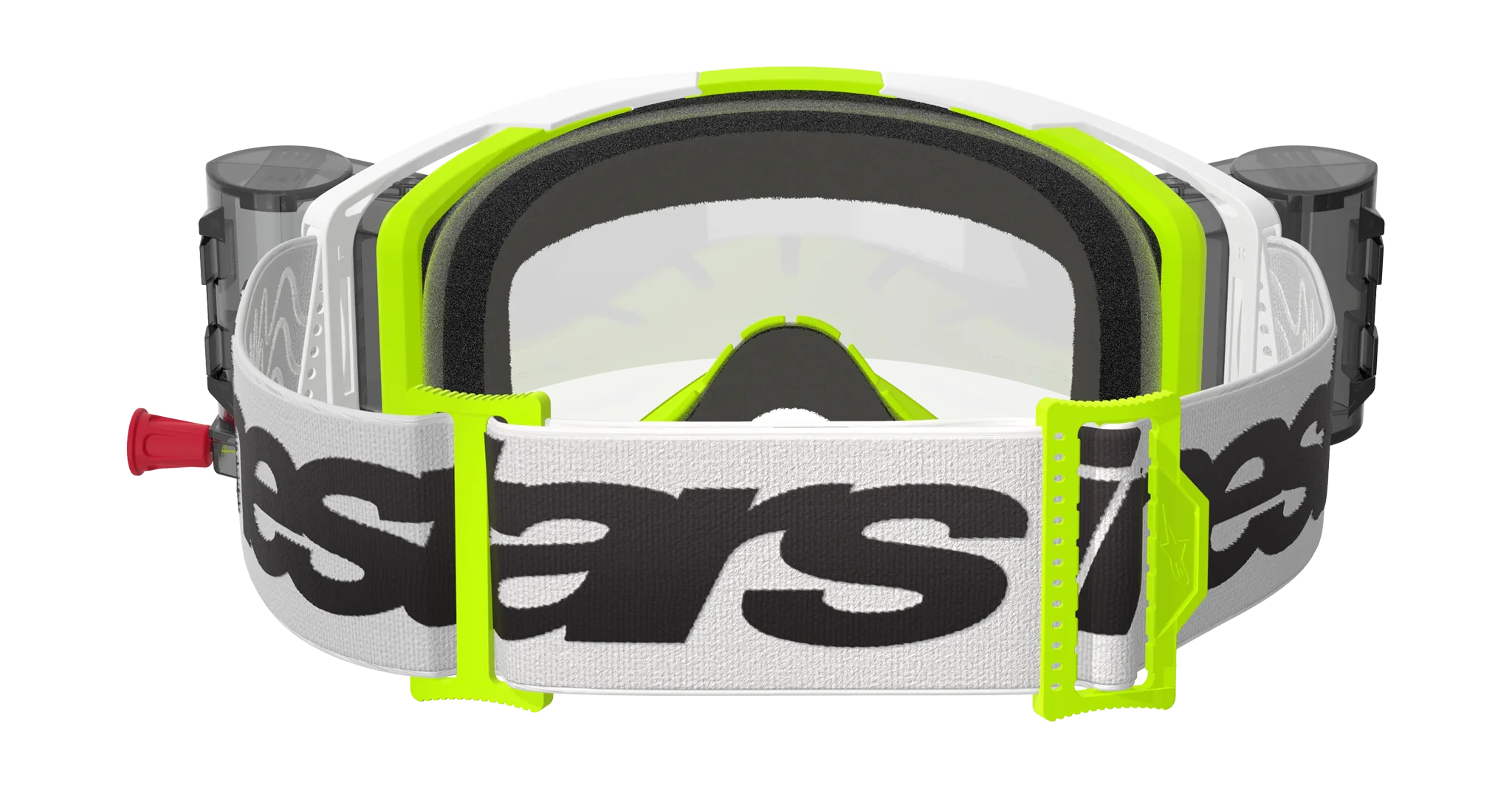 Alpinestars Motocross Goggle Roll-Off Vision 8 Wordmark - White / Fluo Yellow - Clear