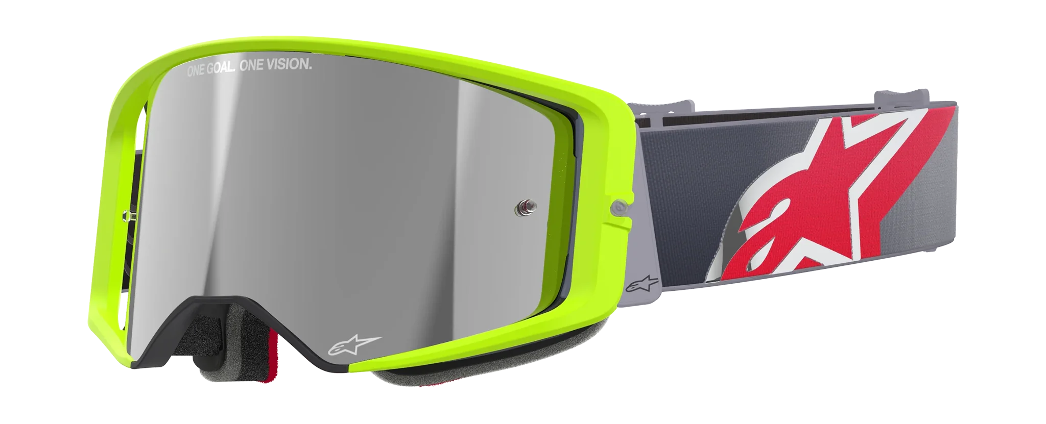Alpinestars Motocross Goggle Supertech Corp - Fluo Yellow / Red - Mirror Silver