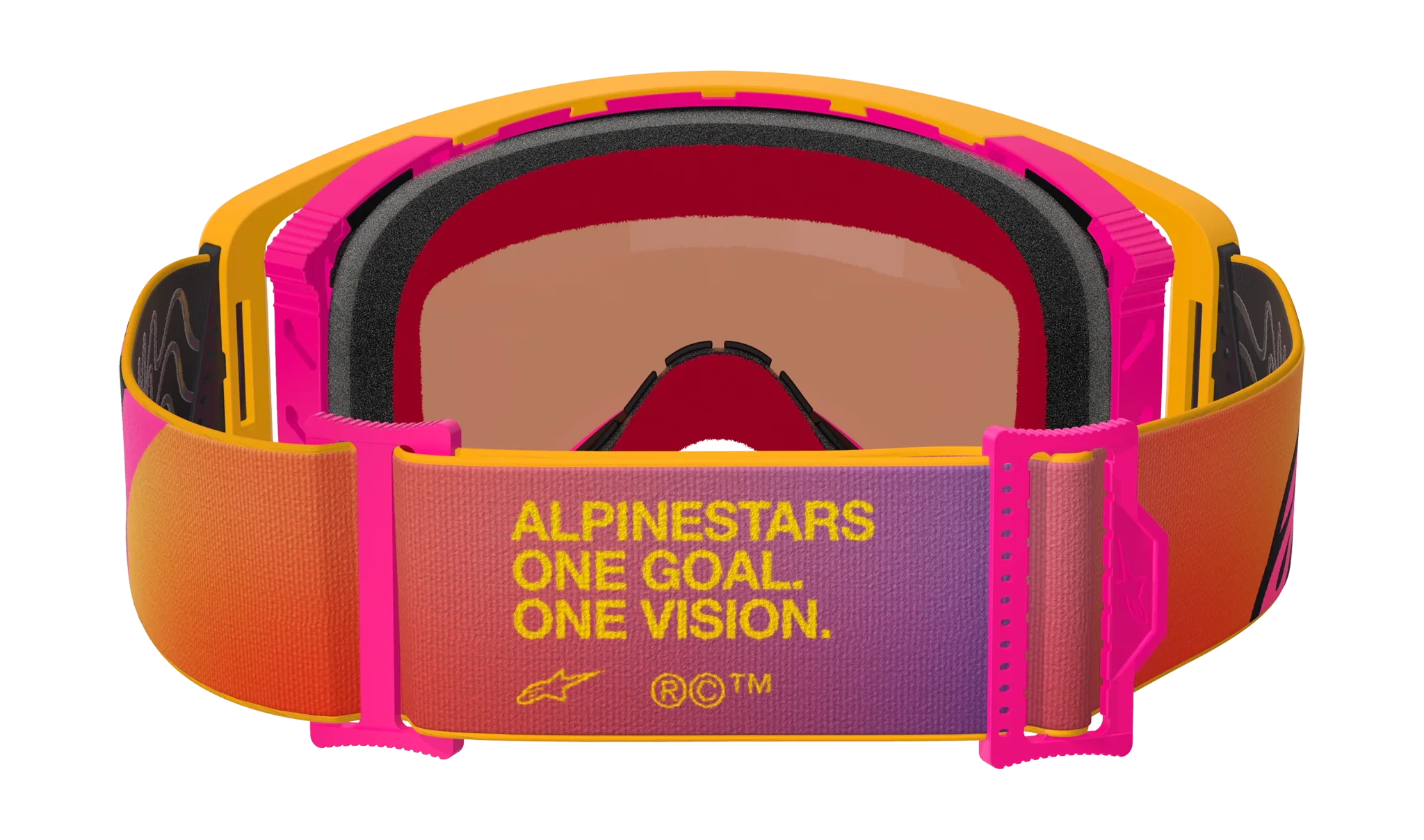 Alpinestars Motocross Goggle Supertech Corp - Yellow / Pink - Mirror Red
