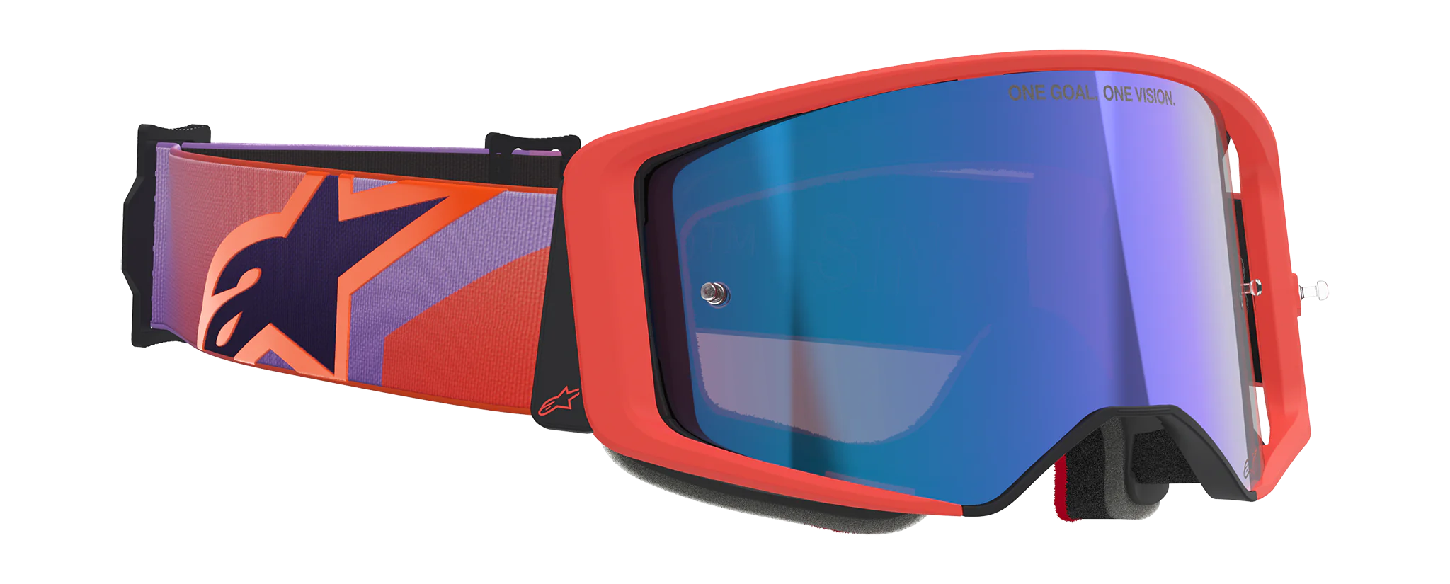 Alpinestars Motocross Goggle Supertech Corp - Hot Coral / Purple - Mirror Blue