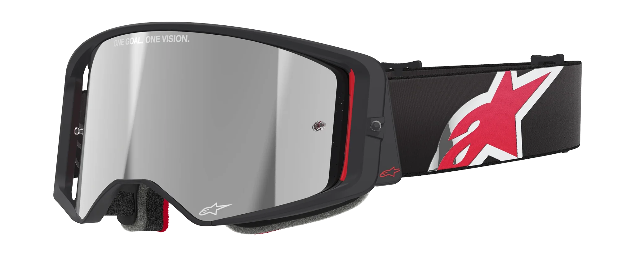 Alpinestars Motocross Goggle Supertech Corp - Black / Red - Mirror Silver