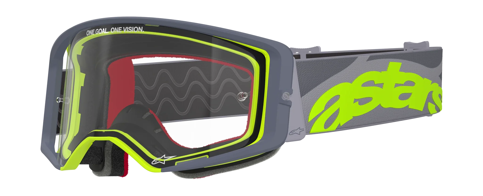 Alpinestars Motocross Goggle Supertech Stream - Grey / Yellow / Black - Clear