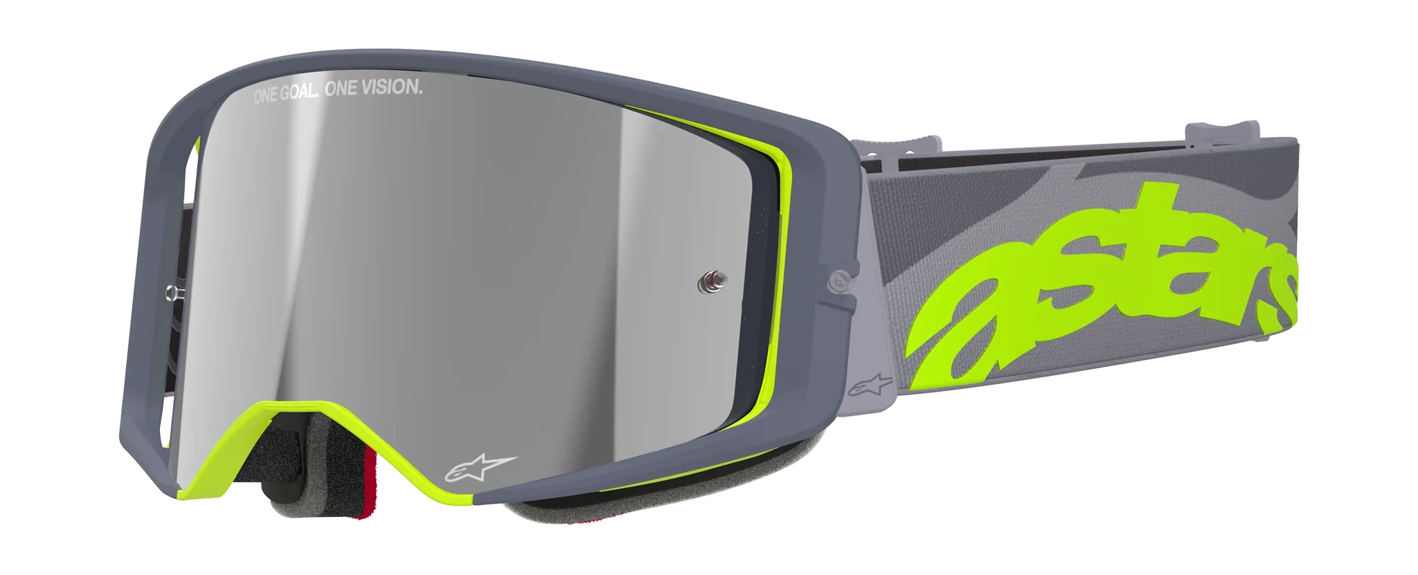 Alpinestars Motocross Goggle Supertech Stream - Grey / Yellow / Black - Mirror Silver