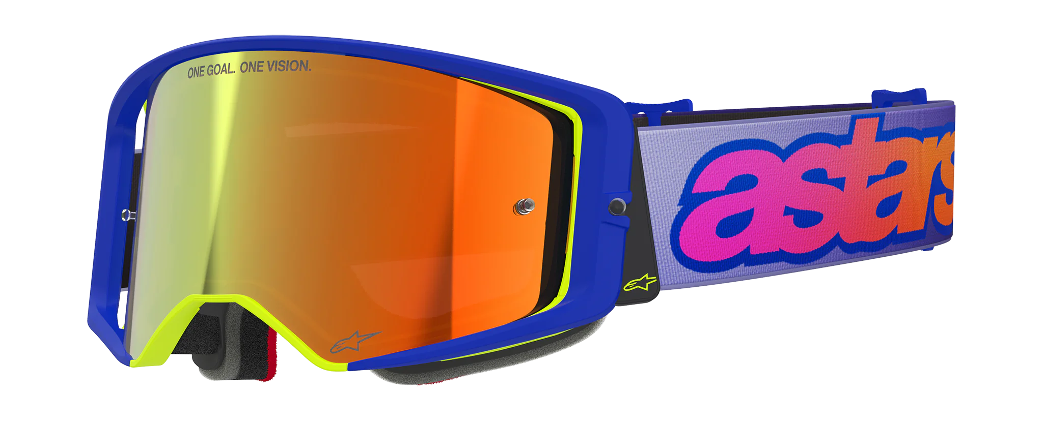 Alpinestars Motocross Goggle Supertech Vista - Blue / Yellow / Purple - Mirror Red