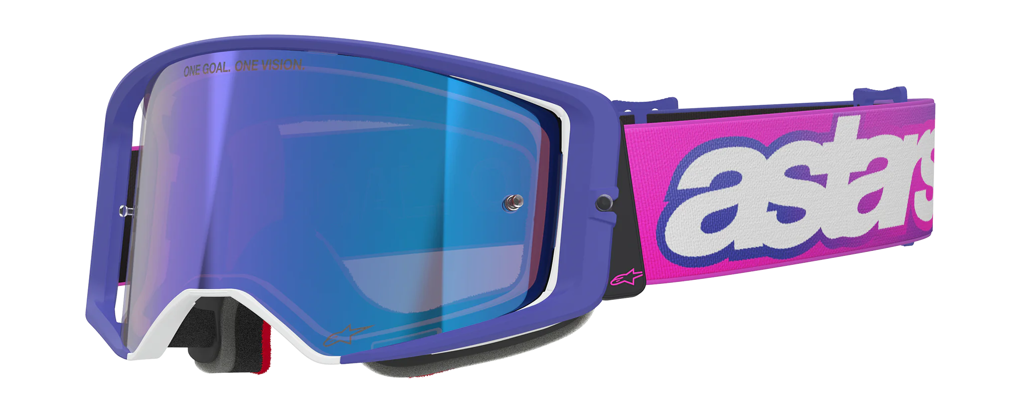 Alpinestars Motocross Goggle Supertech Vista - Purple / Fluo Pink - Mirror Blue