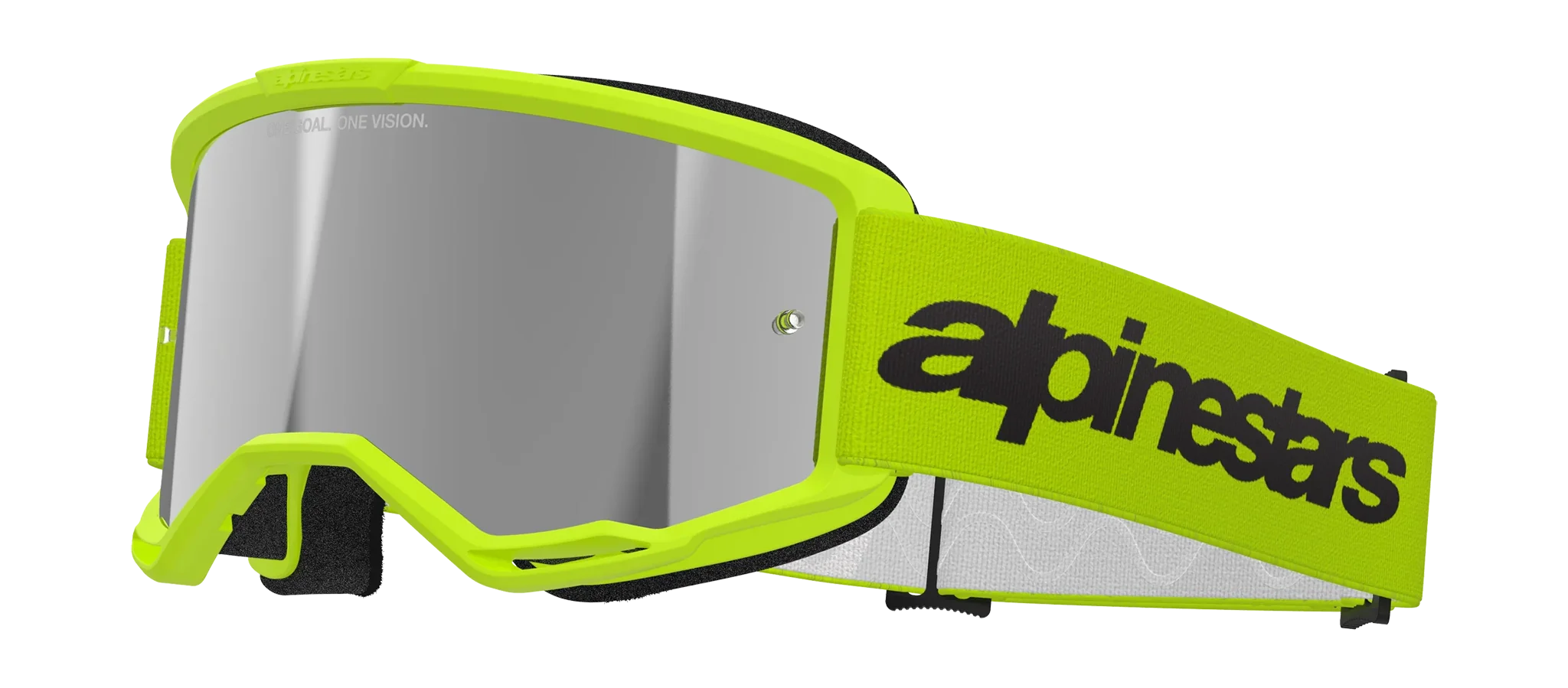 Alpinestars Motocross Goggle Vision 3 Wordmark - Fluo Yellow - Mirror Silver
