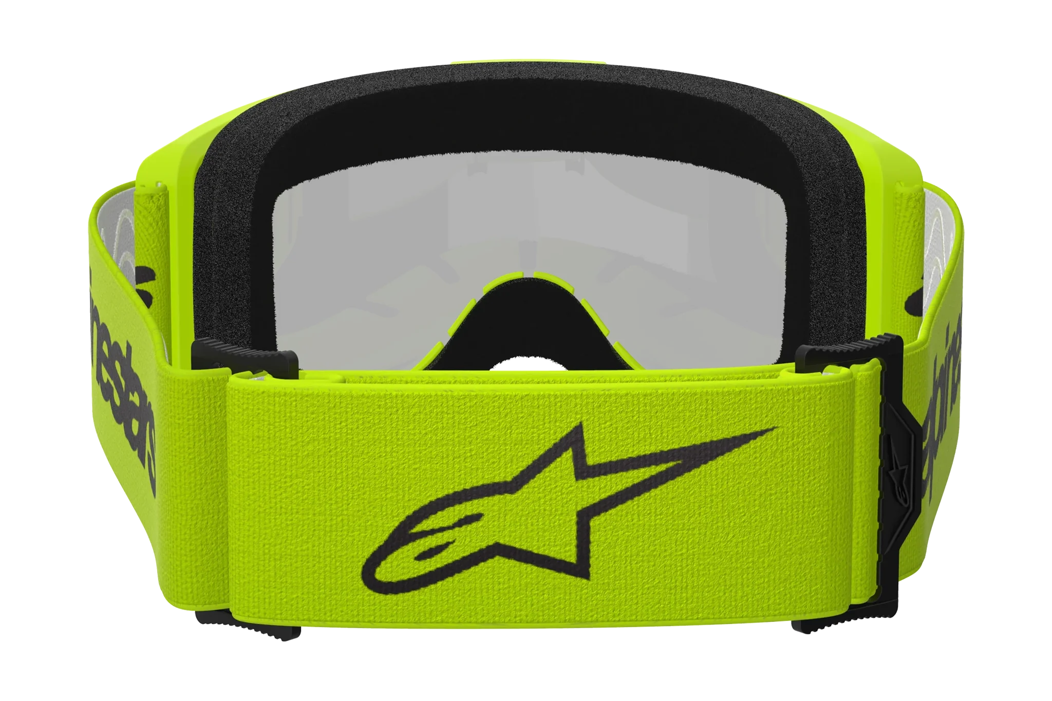 Alpinestars Motocross Goggle Vision 3 Wordmark - Fluo Yellow - Mirror Silver