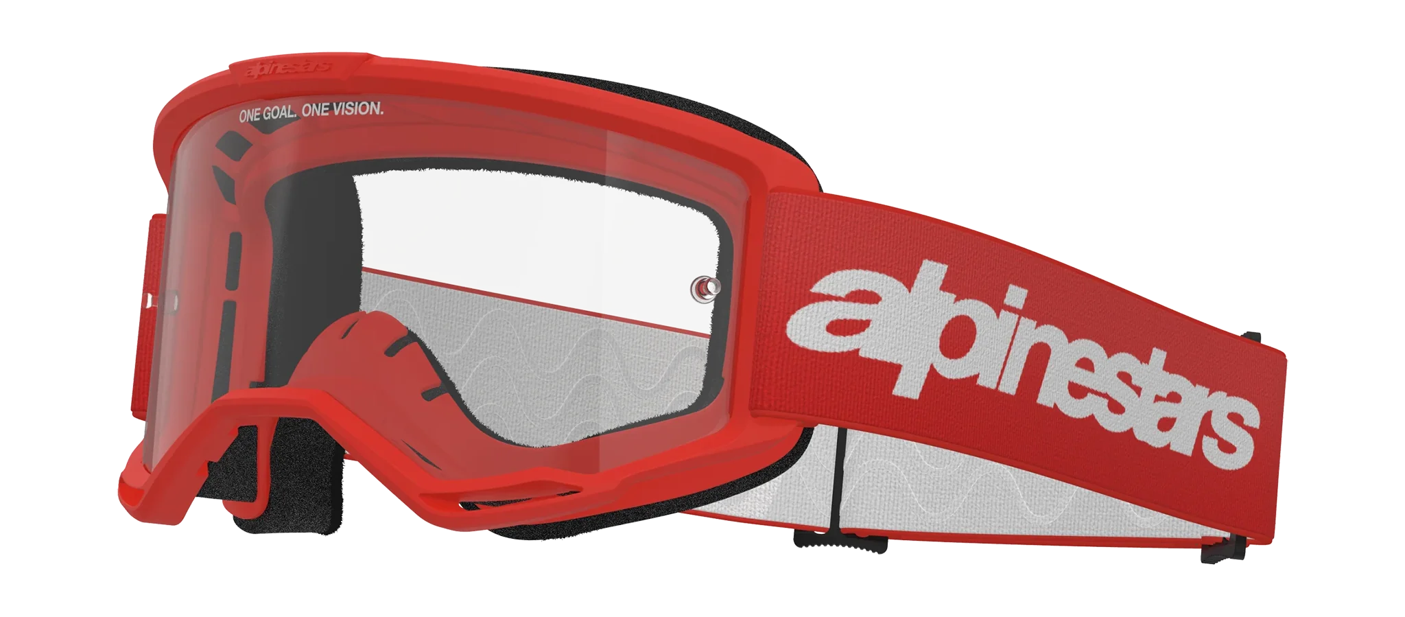 Alpinestars Motocross Goggle Vision 3 Wordmark - Red - Clear