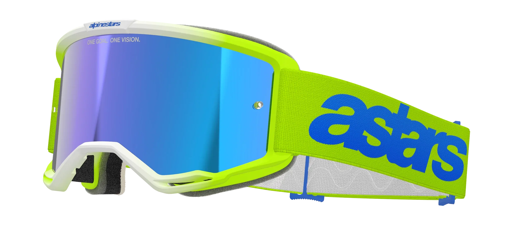 Alpinestars Motocross Goggle Vision 5 Blaze - Fluo Yellow / Blue - Mirror Blue