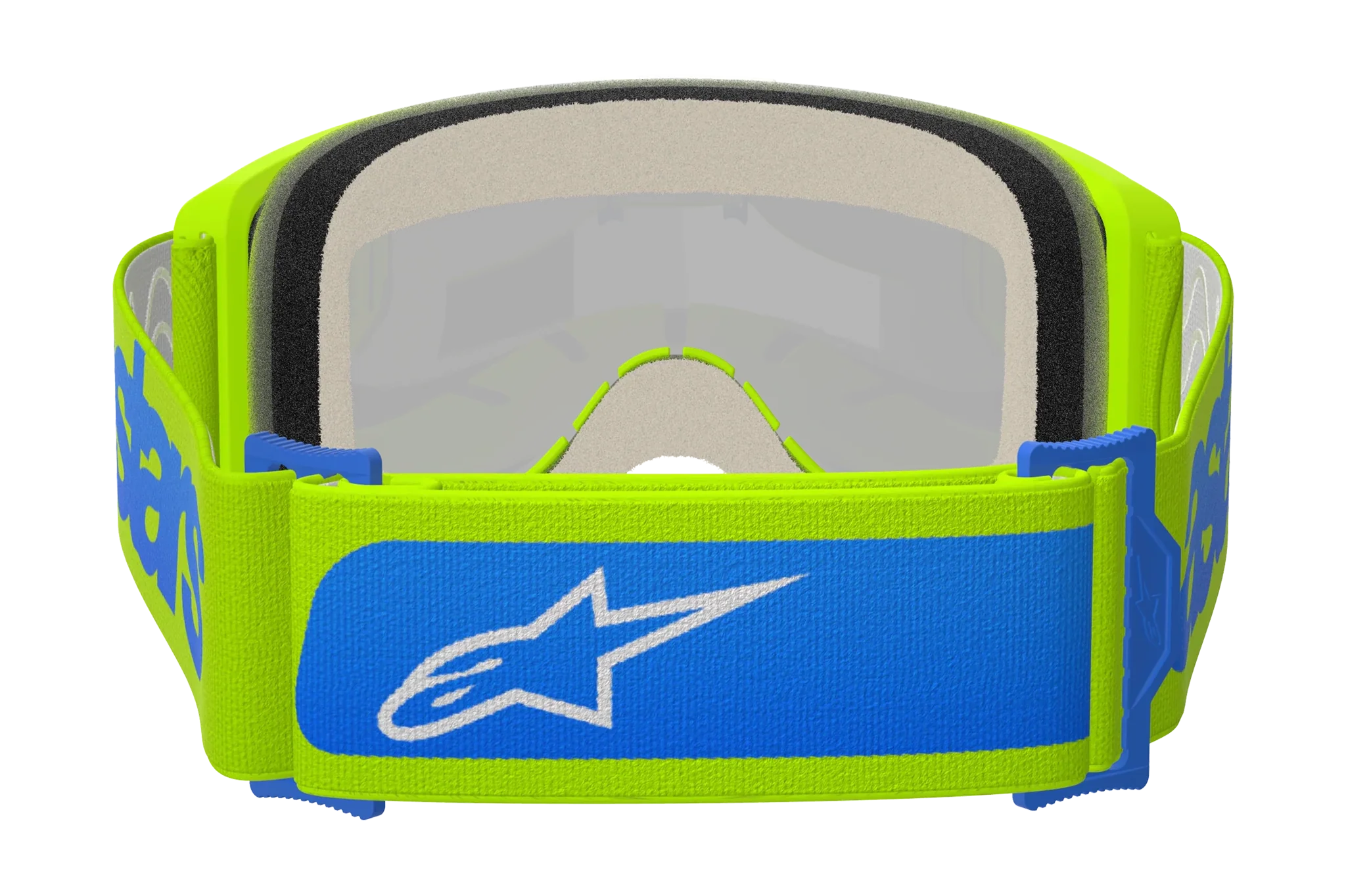 Alpinestars Motocross Goggle Vision 5 Blaze - Fluo Yellow / Blue - Mirror Blue
