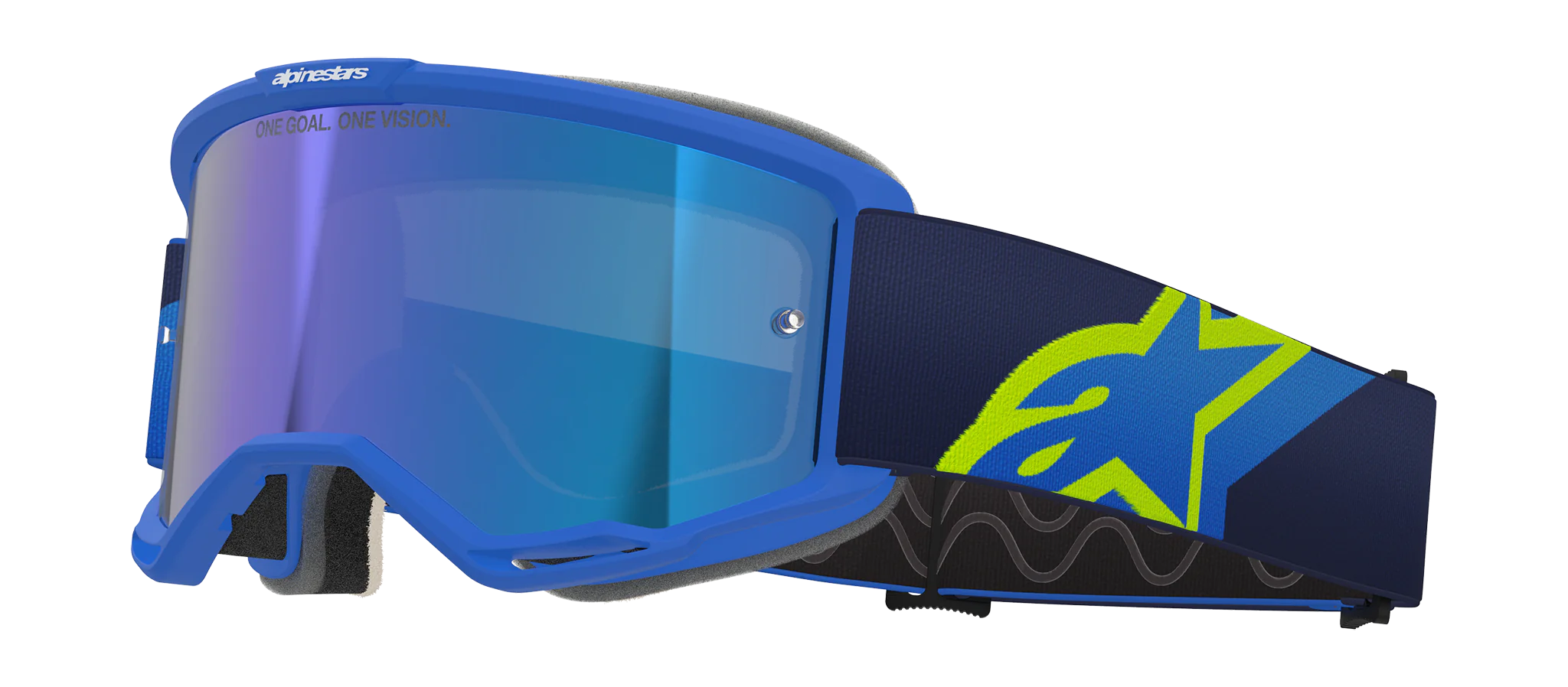 Alpinestars Motocross Goggle Vision 5 Corp - Blue / Fluo Yellow - Mirror Blue
