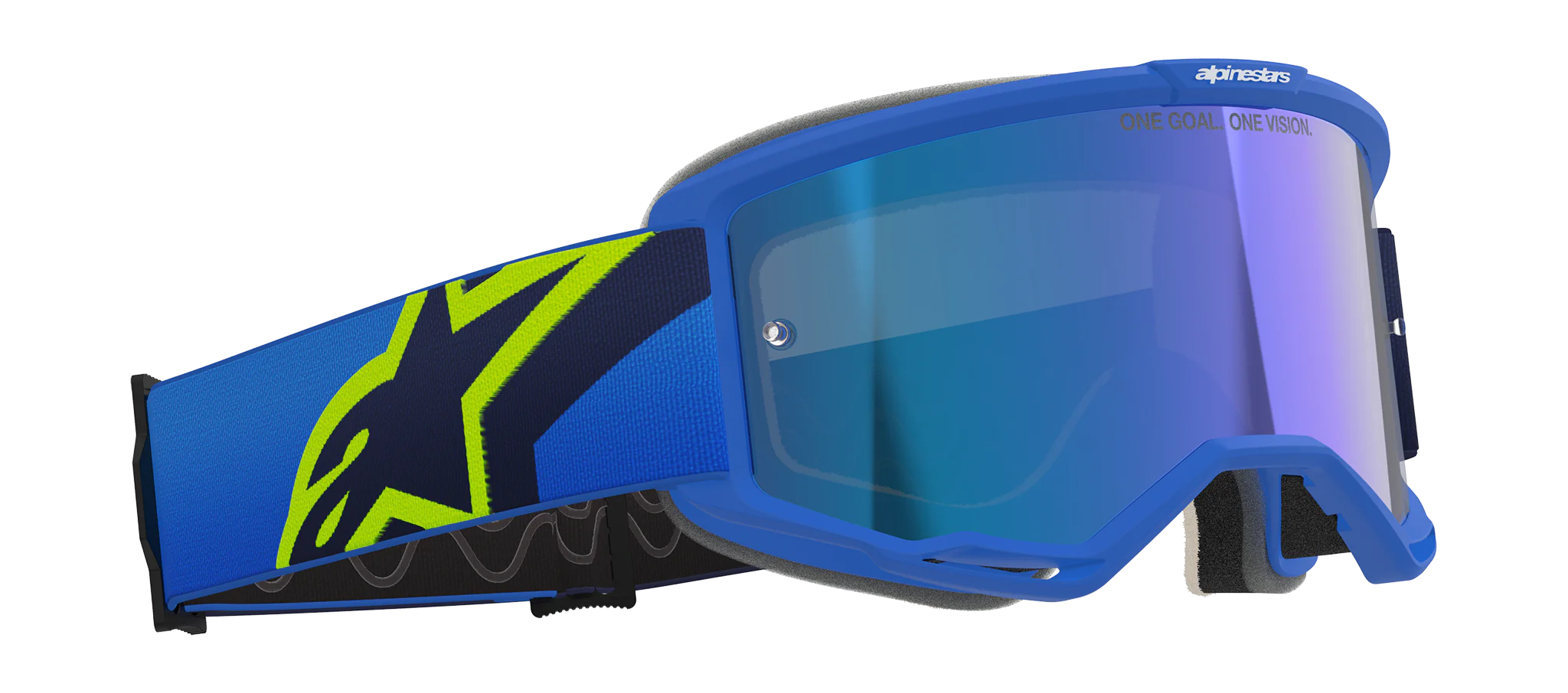 Alpinestars Motocross Goggle Vision 5 Corp - Blue / Fluo Yellow - Mirror Blue