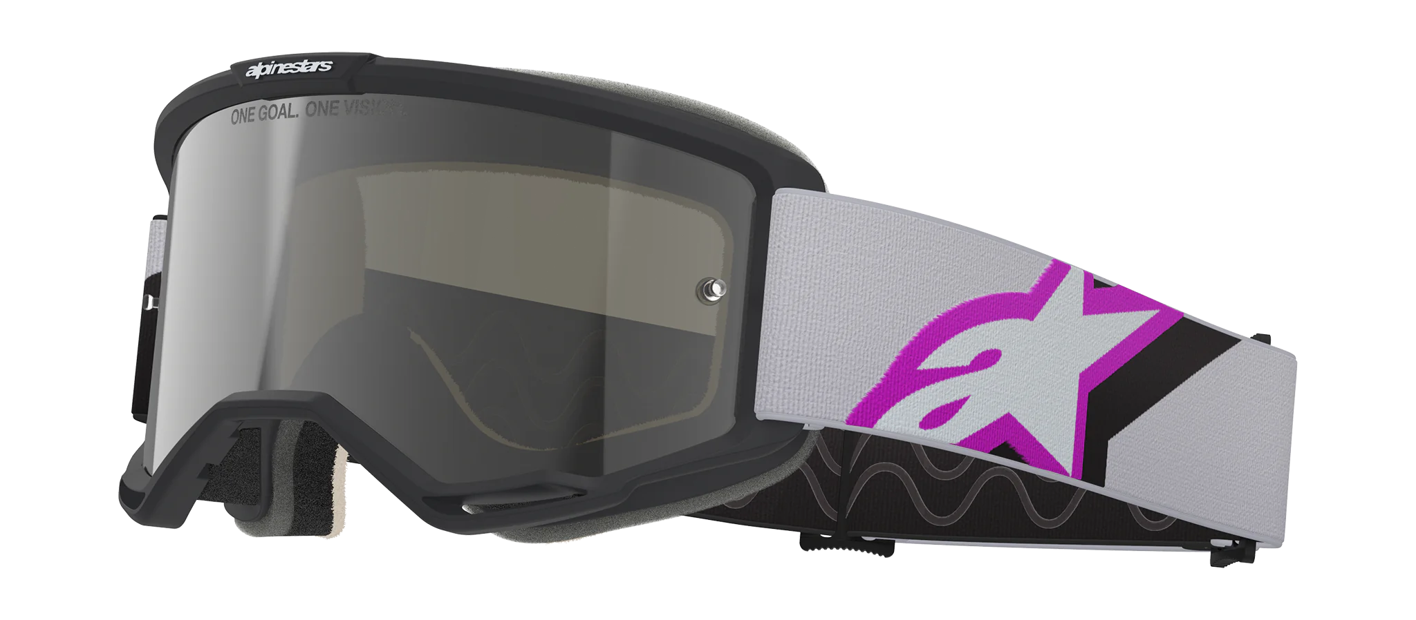 Alpinestars Motocross Goggle Vision 5 Corp - Light Grey / Purple - Mirror Silver