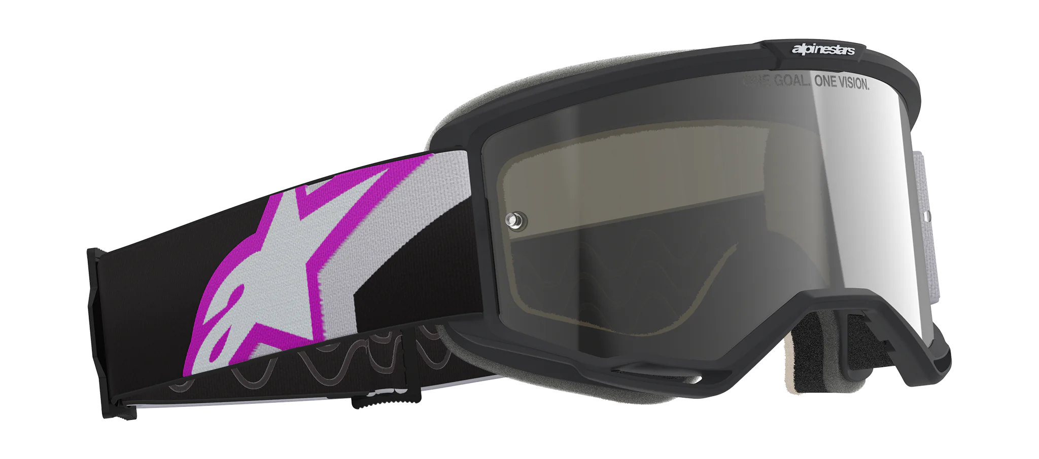 Alpinestars Motocross Goggle Vision 5 Corp - Light Grey / Purple - Mirror Silver