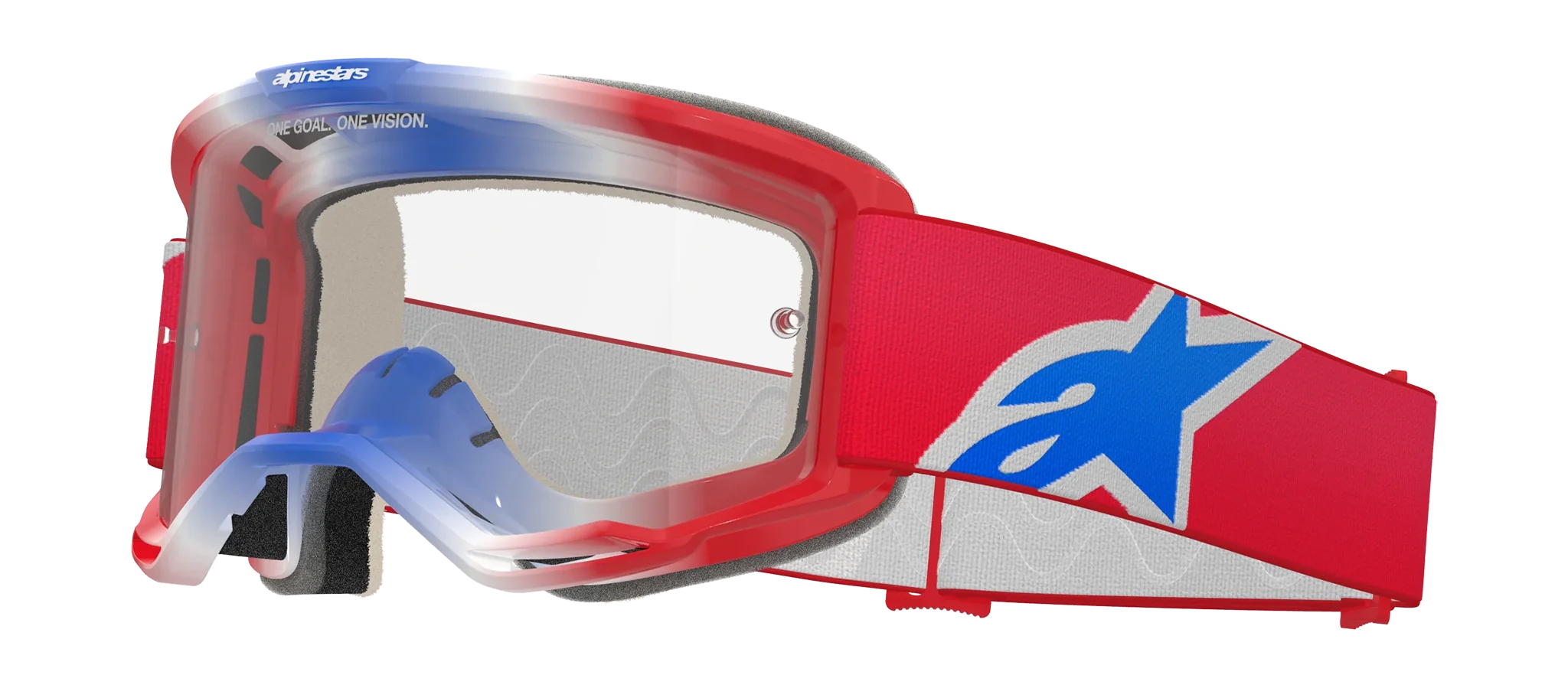 Alpinestars Motocross Goggle Vision 5 Corp - Red / White / Blue - Clear