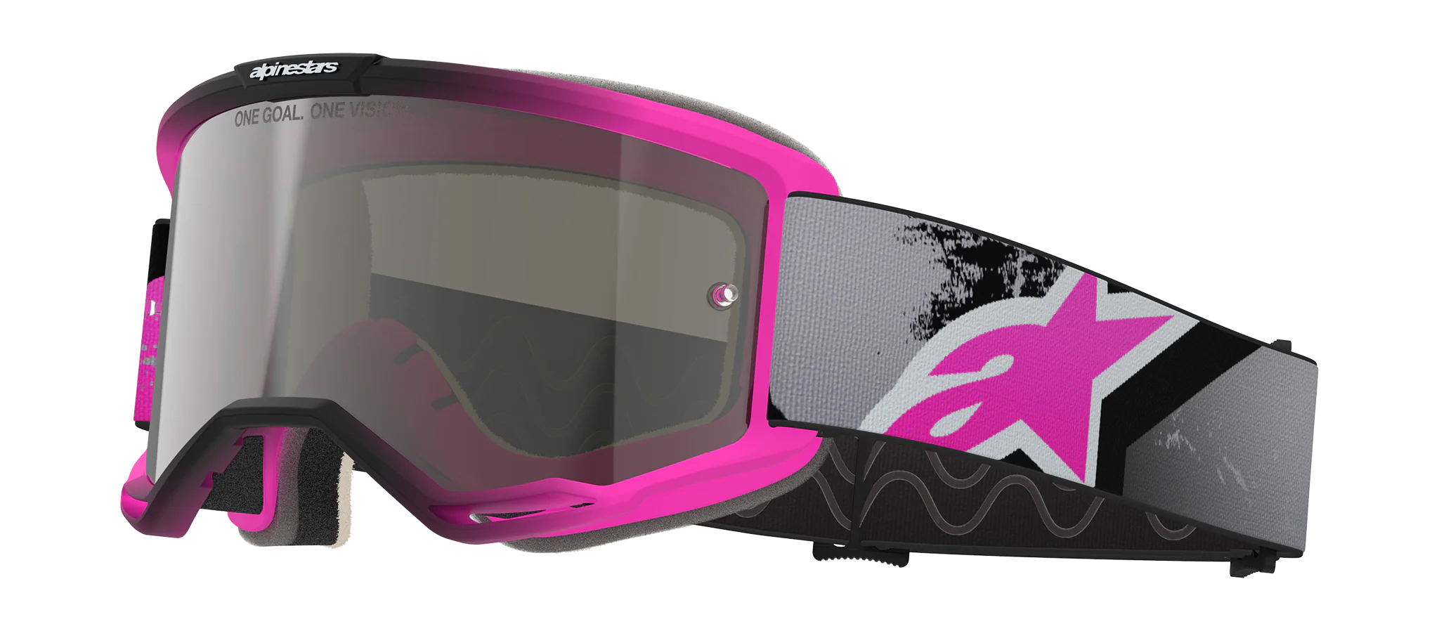 Alpinestars Motocross Goggle Vision 5 Lahnd - Iron / Fluo Pink - Mirror Silver