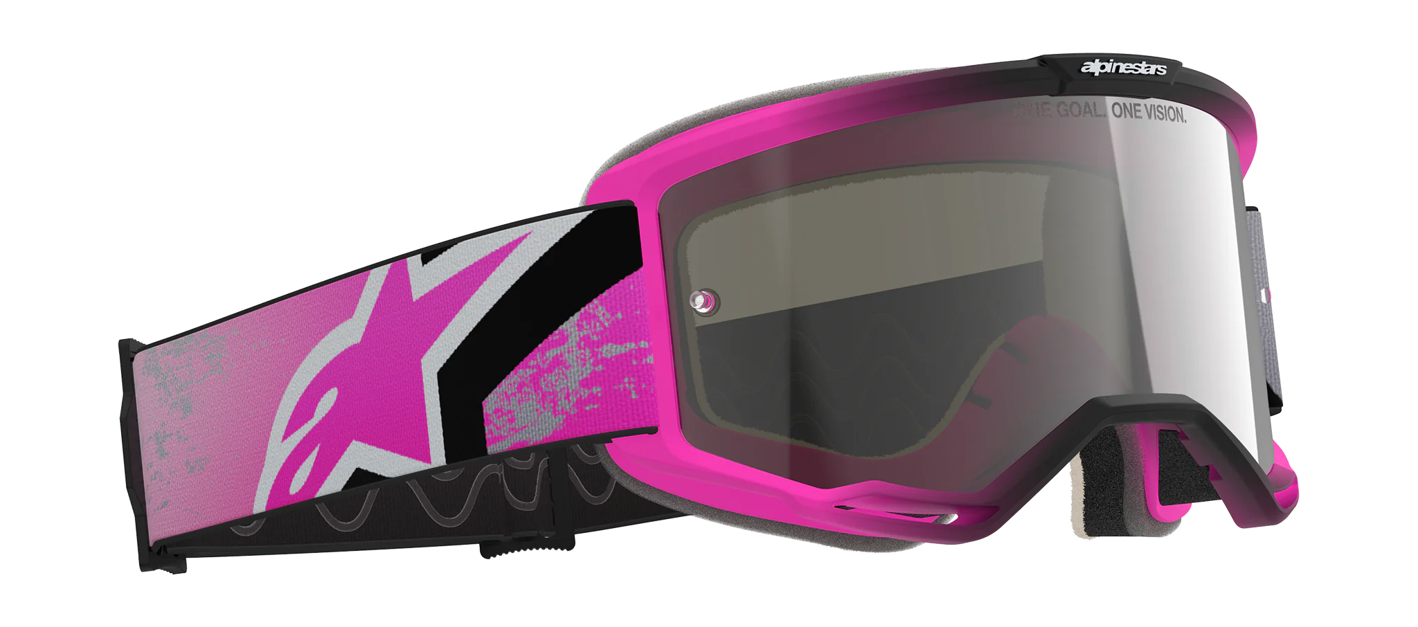 Alpinestars Motocross Goggle Vision 5 Lahnd - Iron / Fluo Pink - Mirror Silver