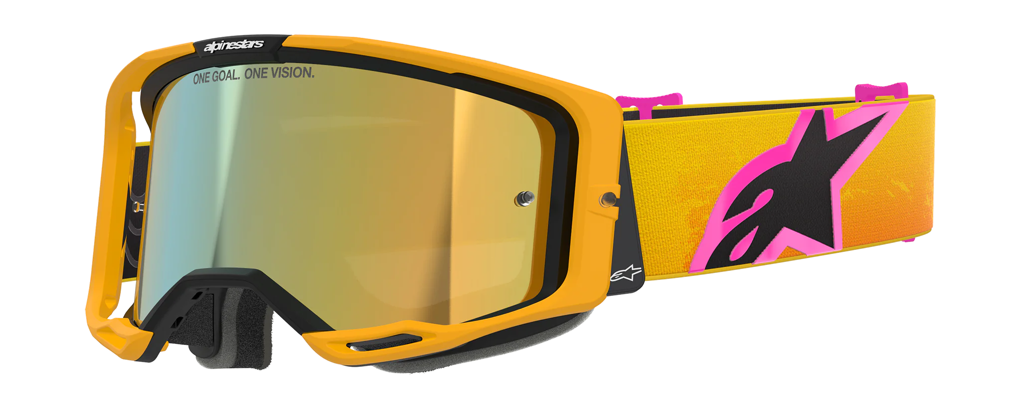 Alpinestars Motocross Goggle Vision 8 Corp - Orange / Yellow / Pink - Mirror Gold