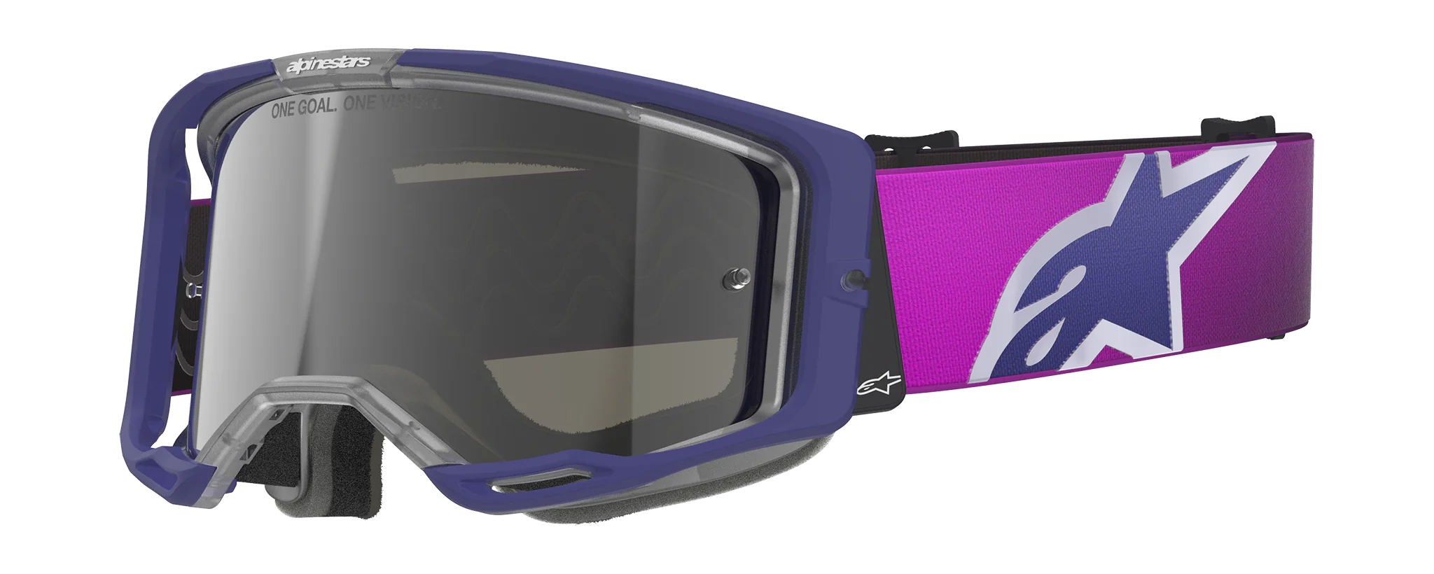 Alpinestars Motocross Goggle Vision 8 Corp - Purple / Light Grey - Mirror Silver