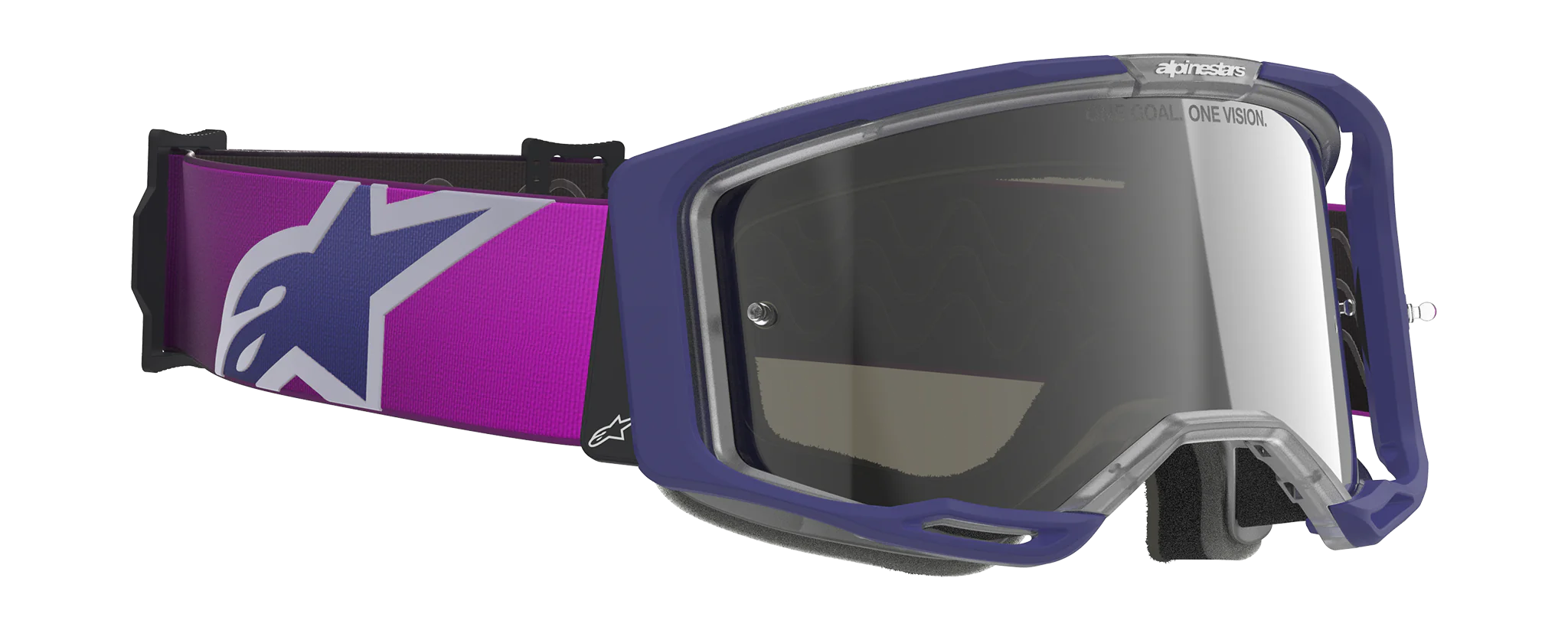 Alpinestars Motocross Goggle Vision 8 Corp - Purple / Light Grey - Mirror Silver