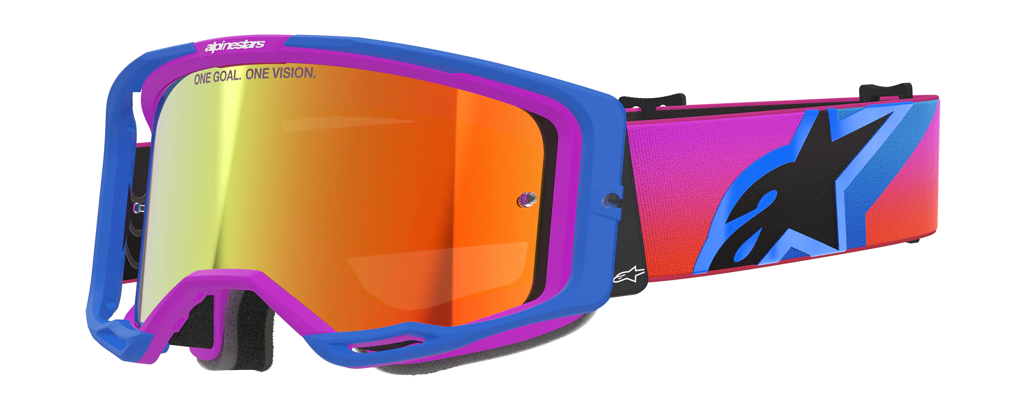 Alpinestars Motocross Goggle Vision 8 Corp - Ucla / Blue / Purple / Orange - Mirror Red