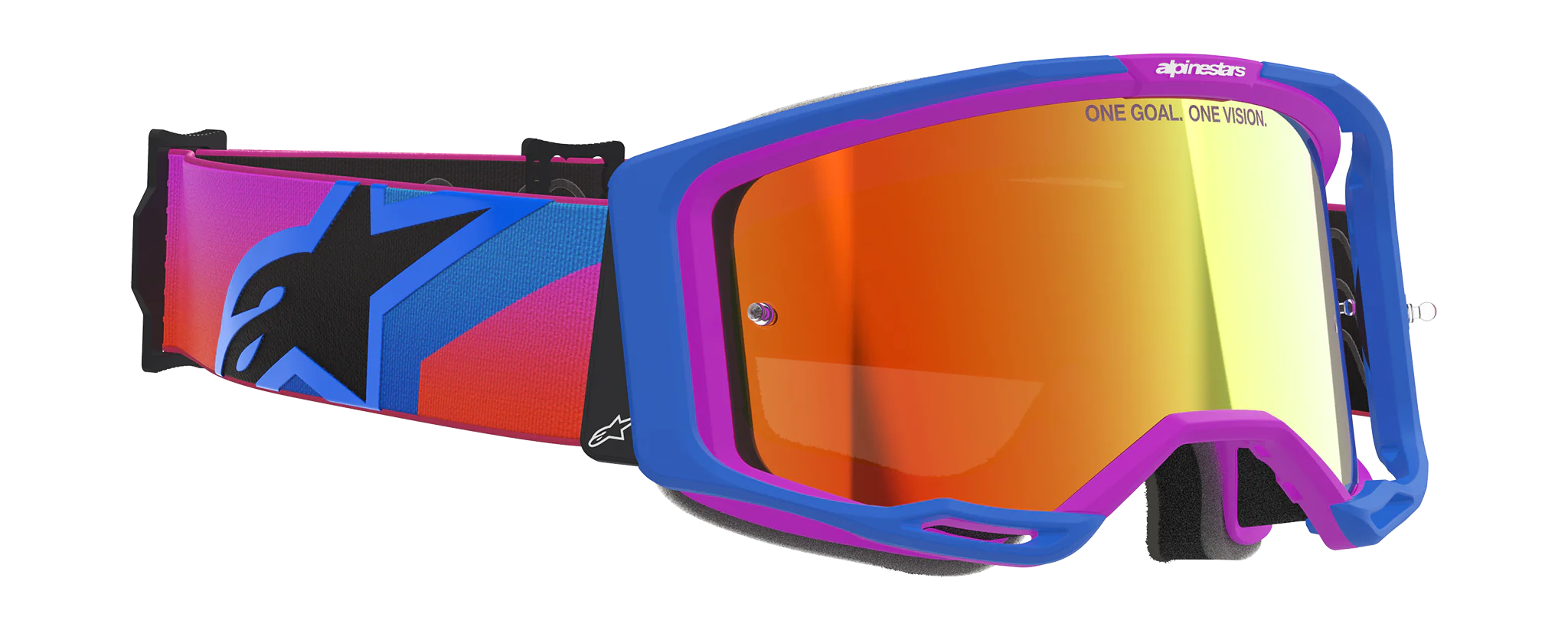 Alpinestars Motocross Goggle Vision 8 Corp - Ucla / Blue / Purple / Orange - Mirror Red
