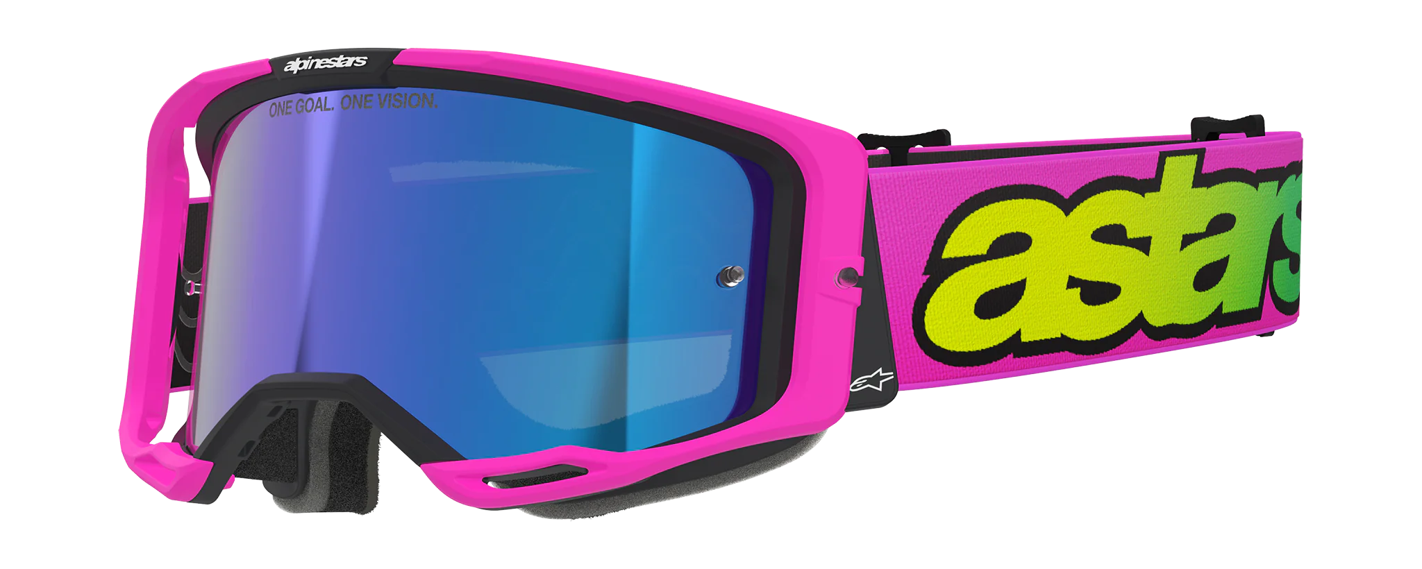 Alpinestars Motocross Goggle Vision 8 Vista - Fluo Pink / Fluo Yellow - Mirror Blue