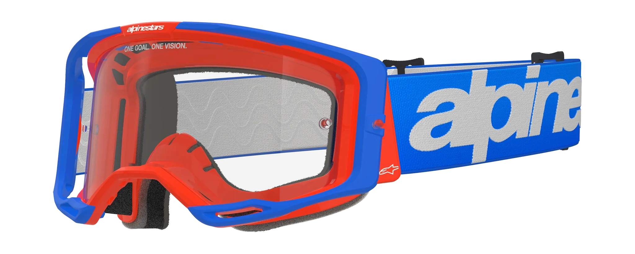 Alpinestars Motocross Goggle Vision 8 Wordmark - Blue / Orange - Clear