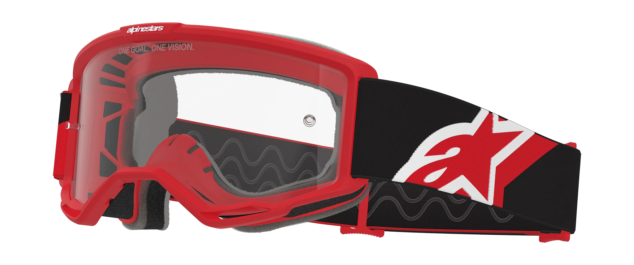 Alpinestars Motocross Goggle Vision OTG - Red / Black / White - Clear